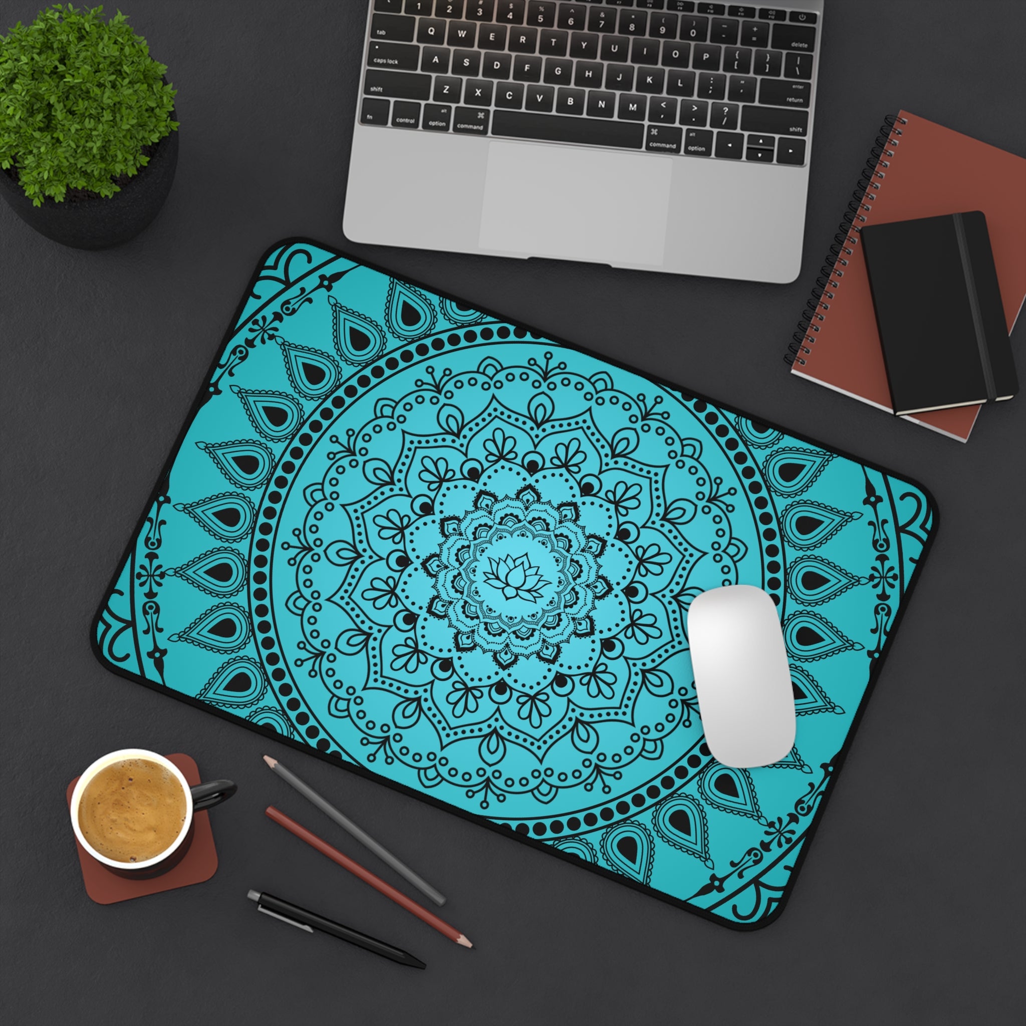 Blue Mandala Desk Mat