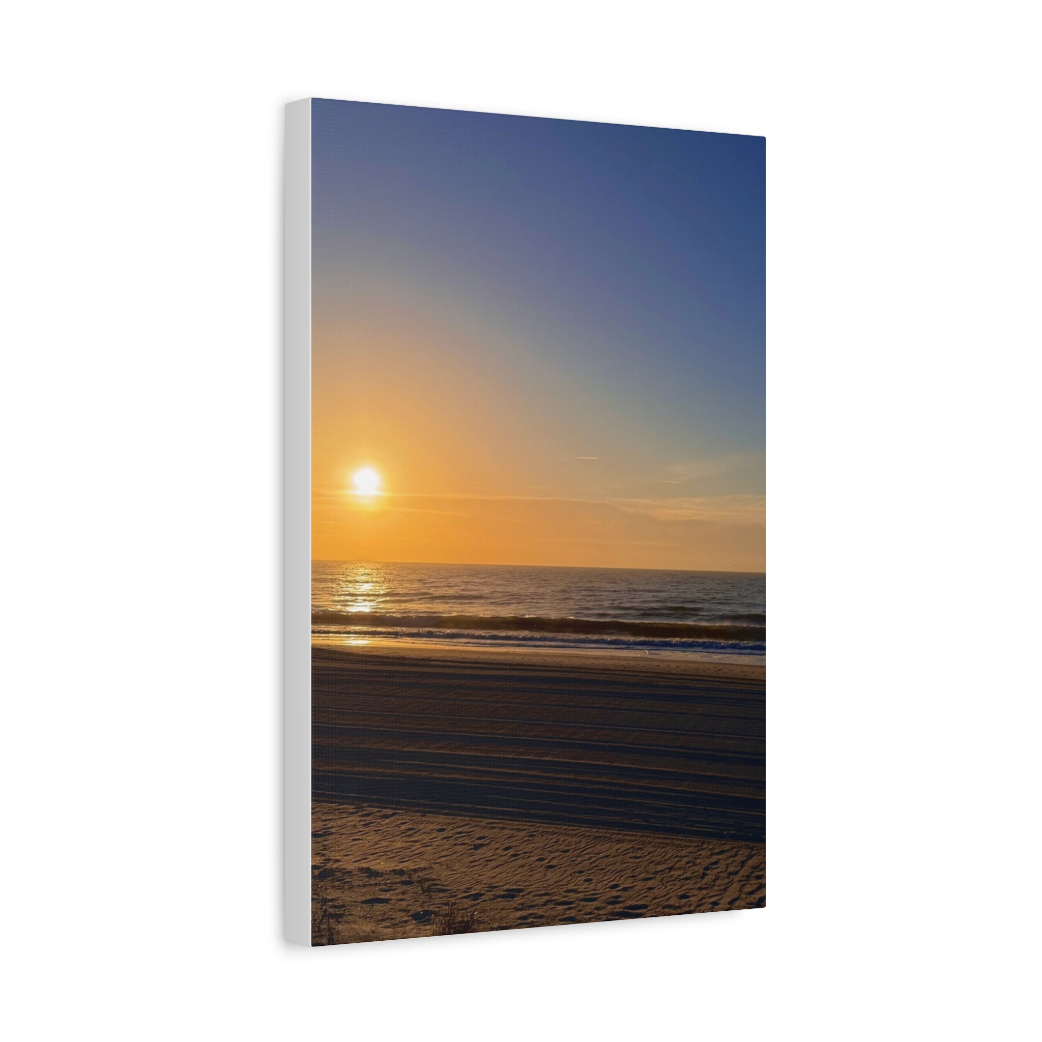 Orange Sunset Beach Canvas Print
