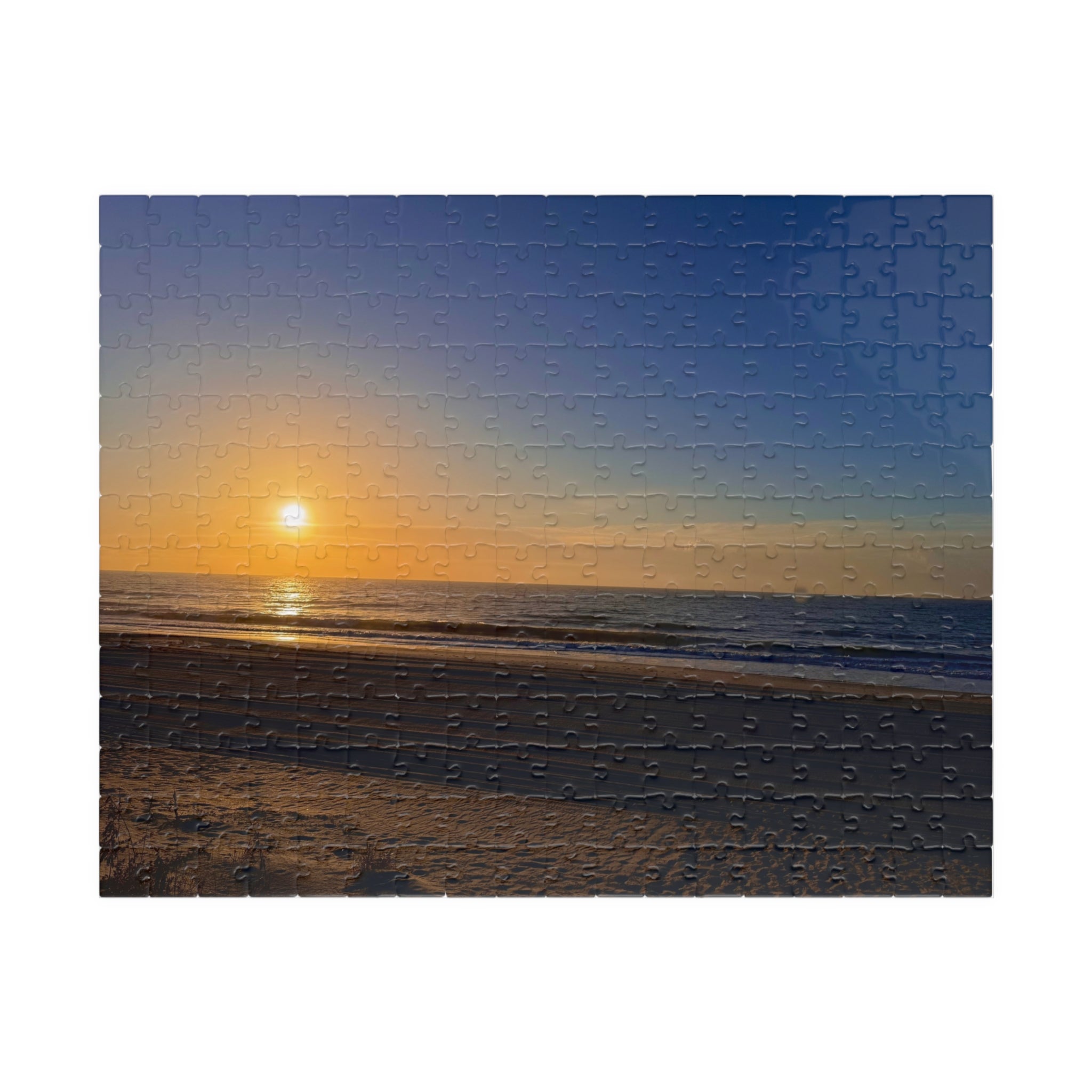 Orange Sunset Beach Jigsaw Puzzle