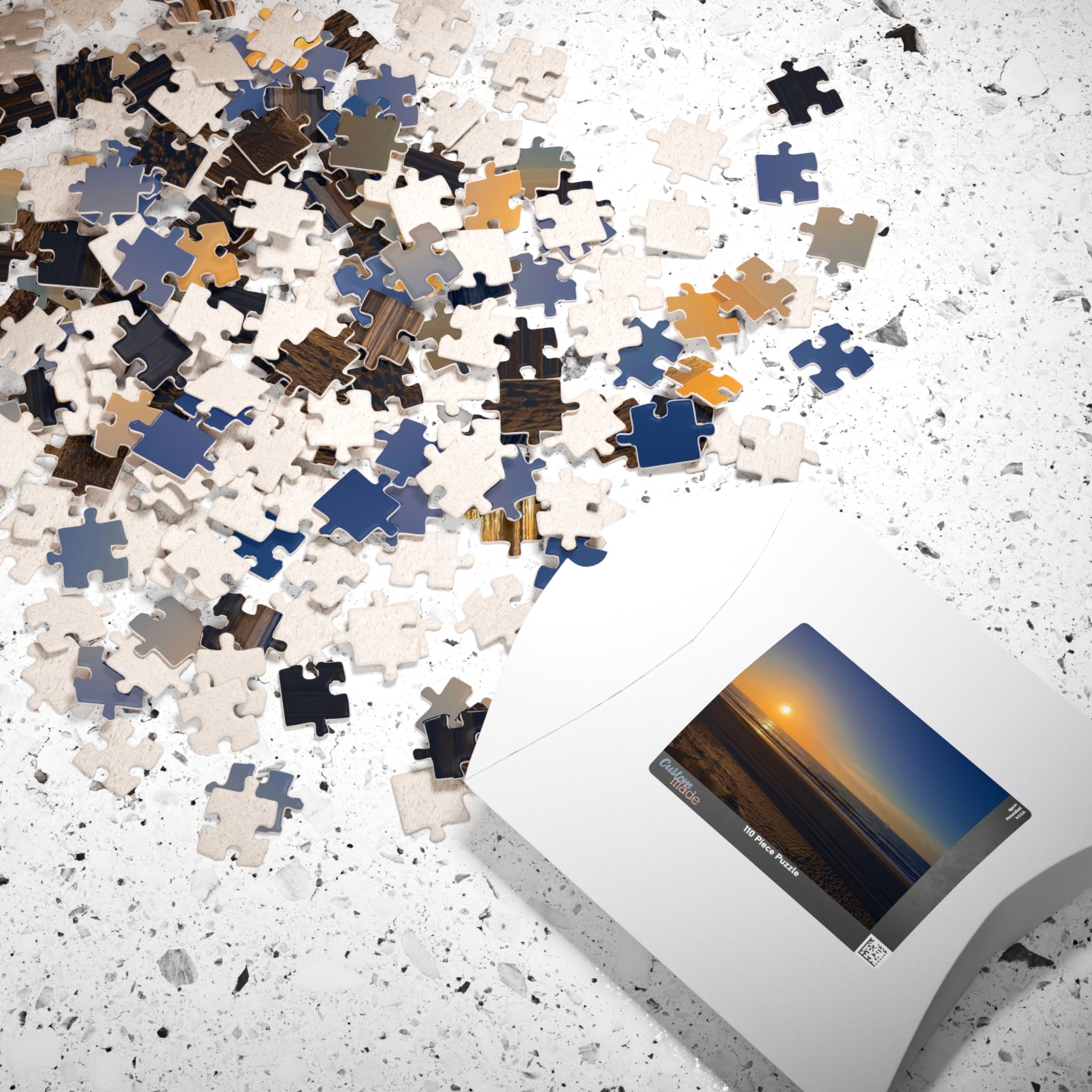 Orange Sunset Beach Jigsaw Puzzle