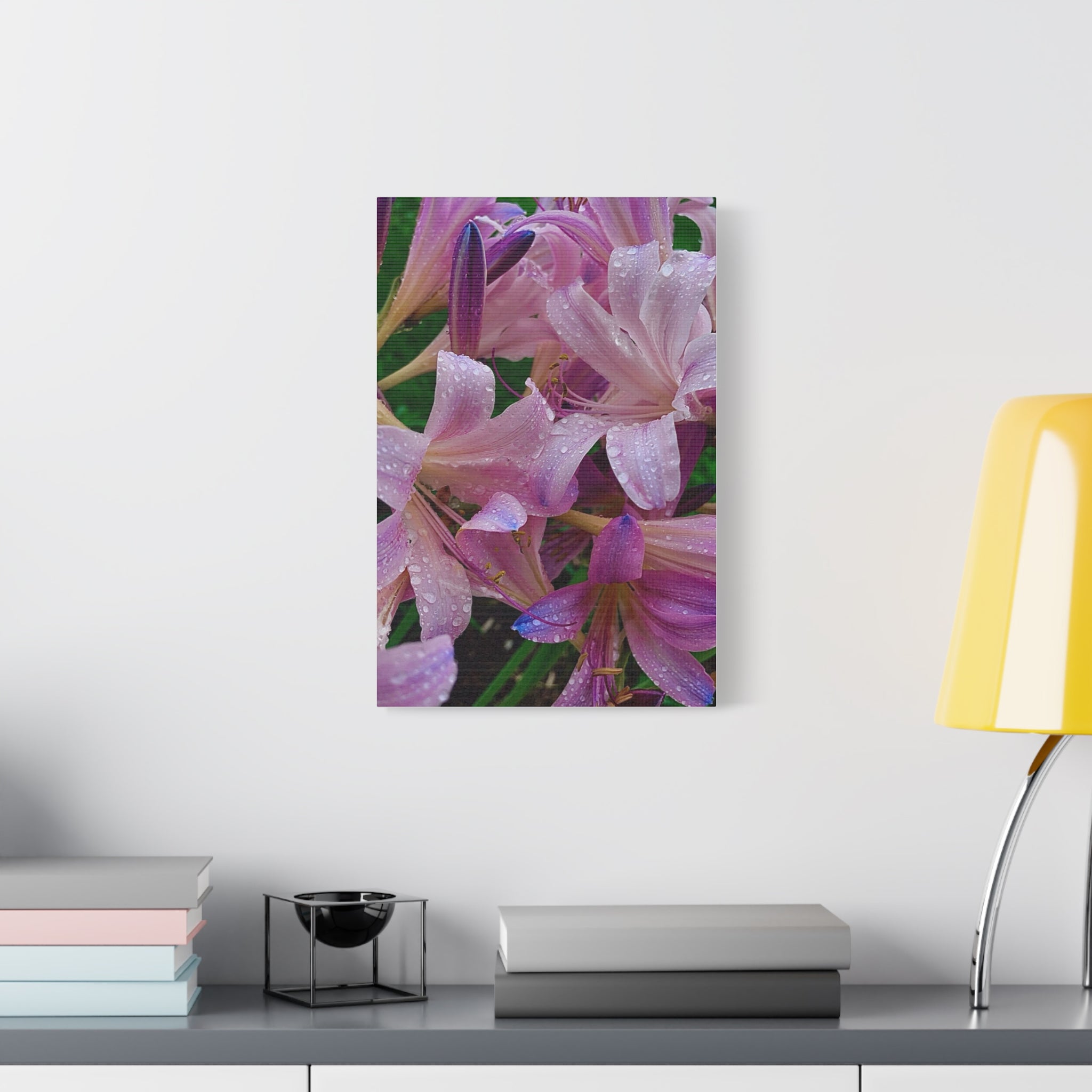 Rainy Pink Lilies Canvas Print