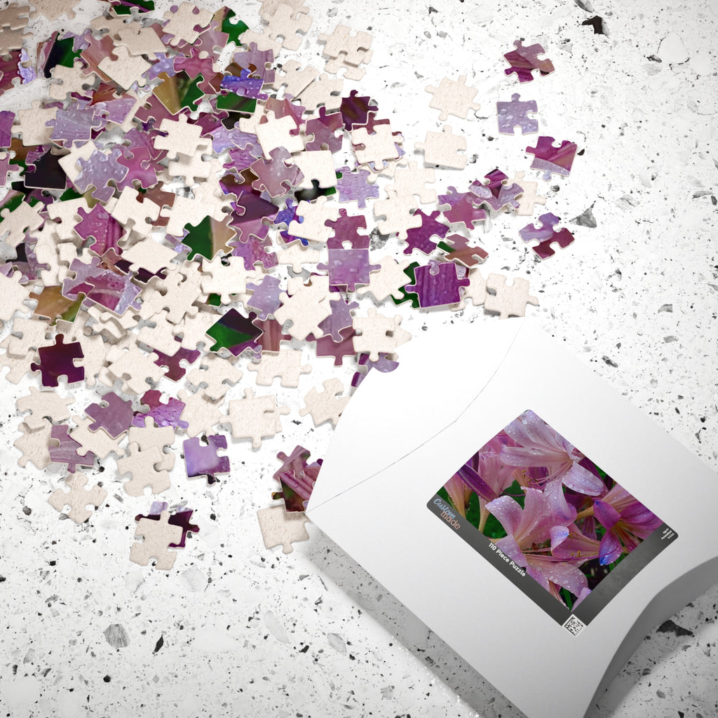 Rainy Pink Lilies Jigsaw Puzzle