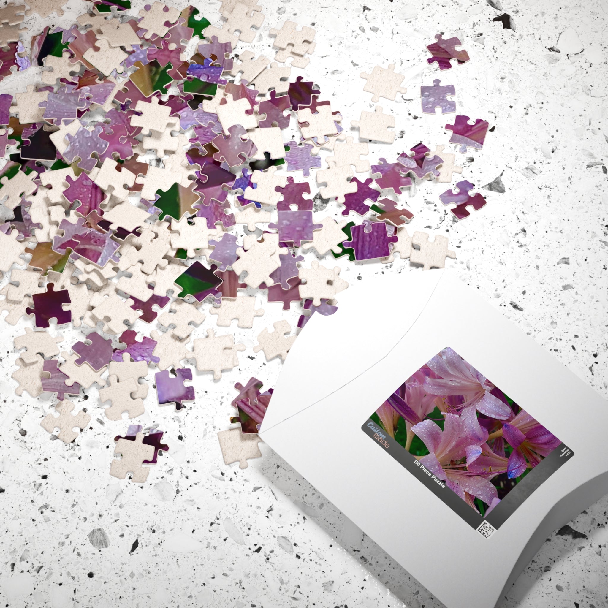 Rainy Pink Lilies Jigsaw Puzzle