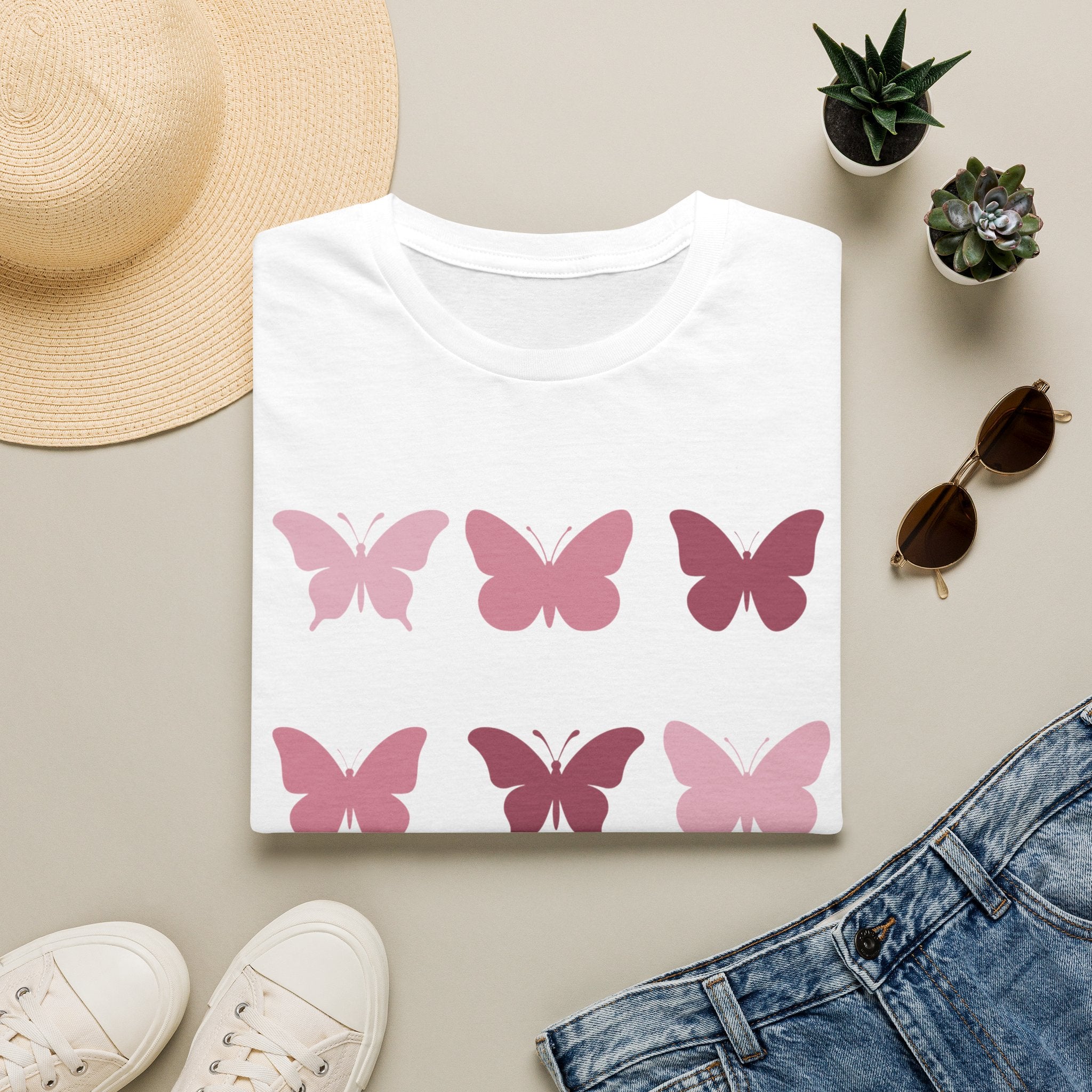 Butterfly Grid T‑Shirt — Solid