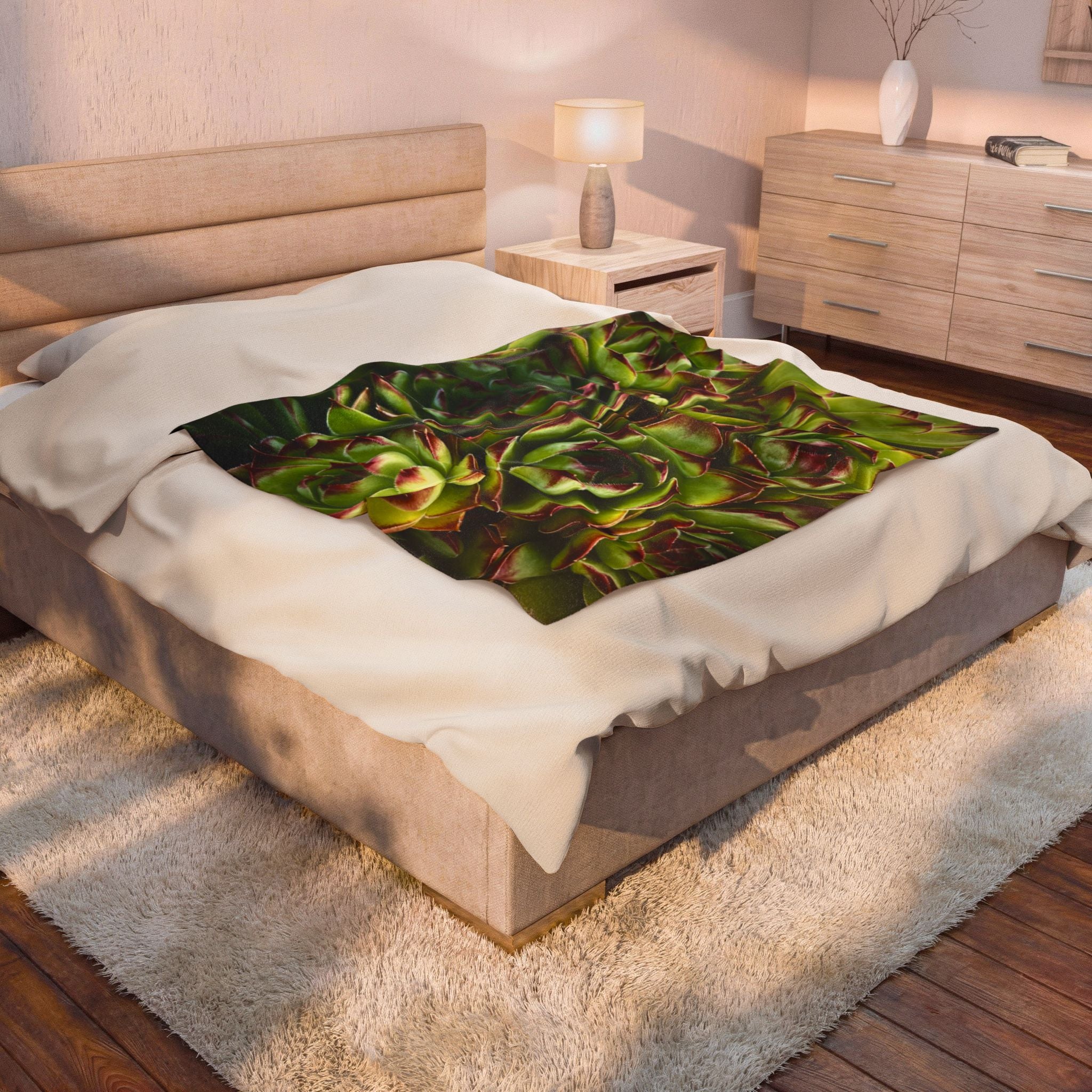 Succulent Garden Throw Blanket