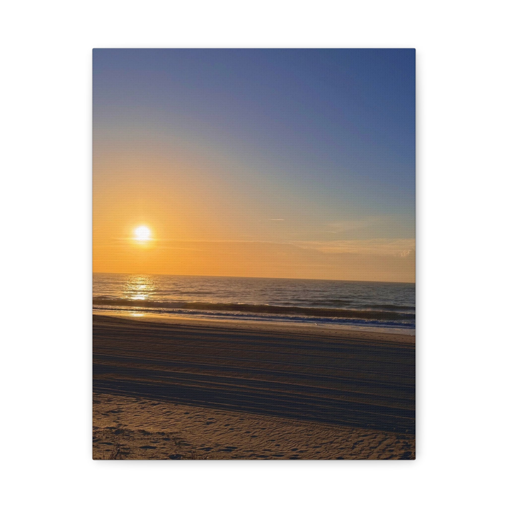 Orange Sunset Beach Canvas Print
