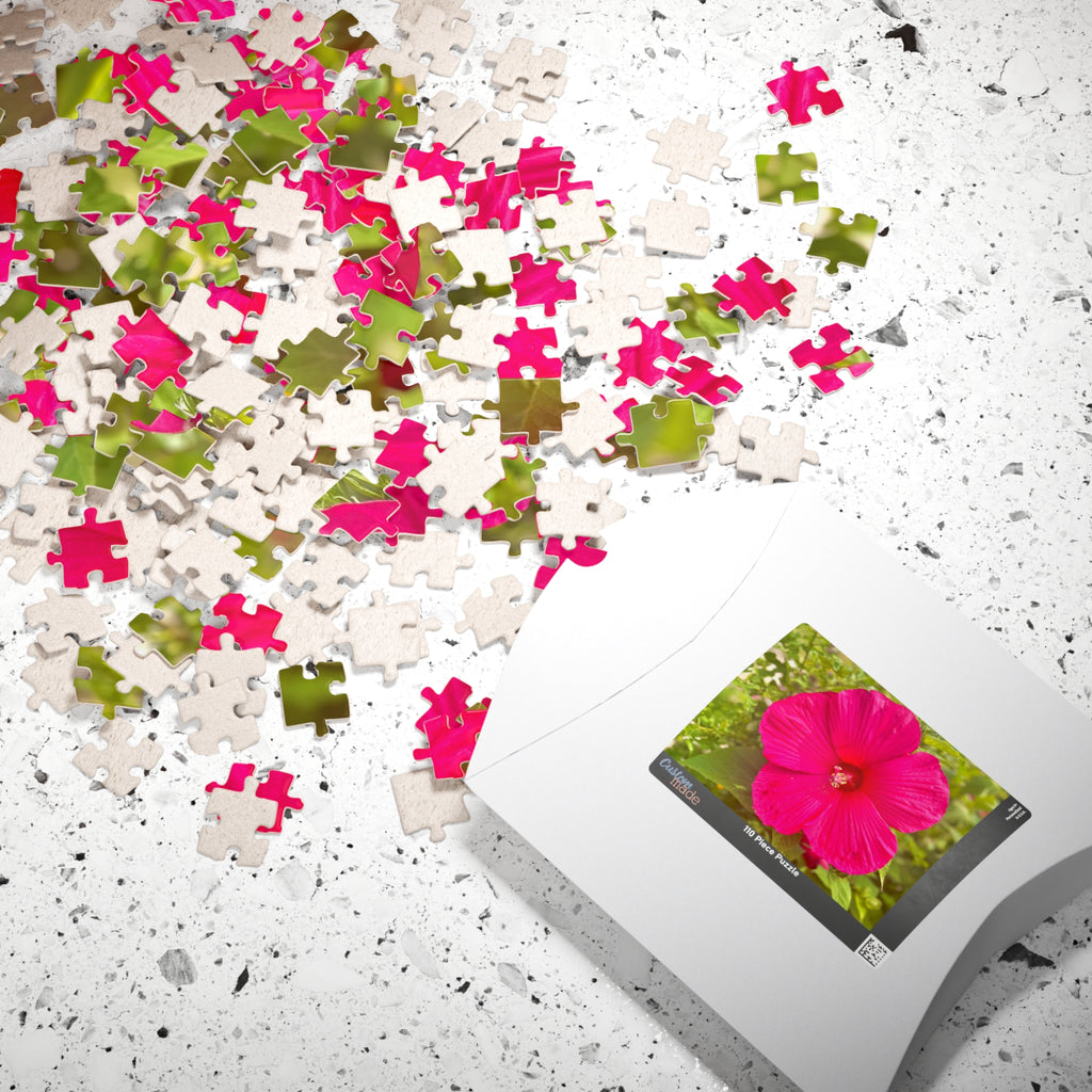 Hot Pink Hibiscus Jigsaw Puzzle