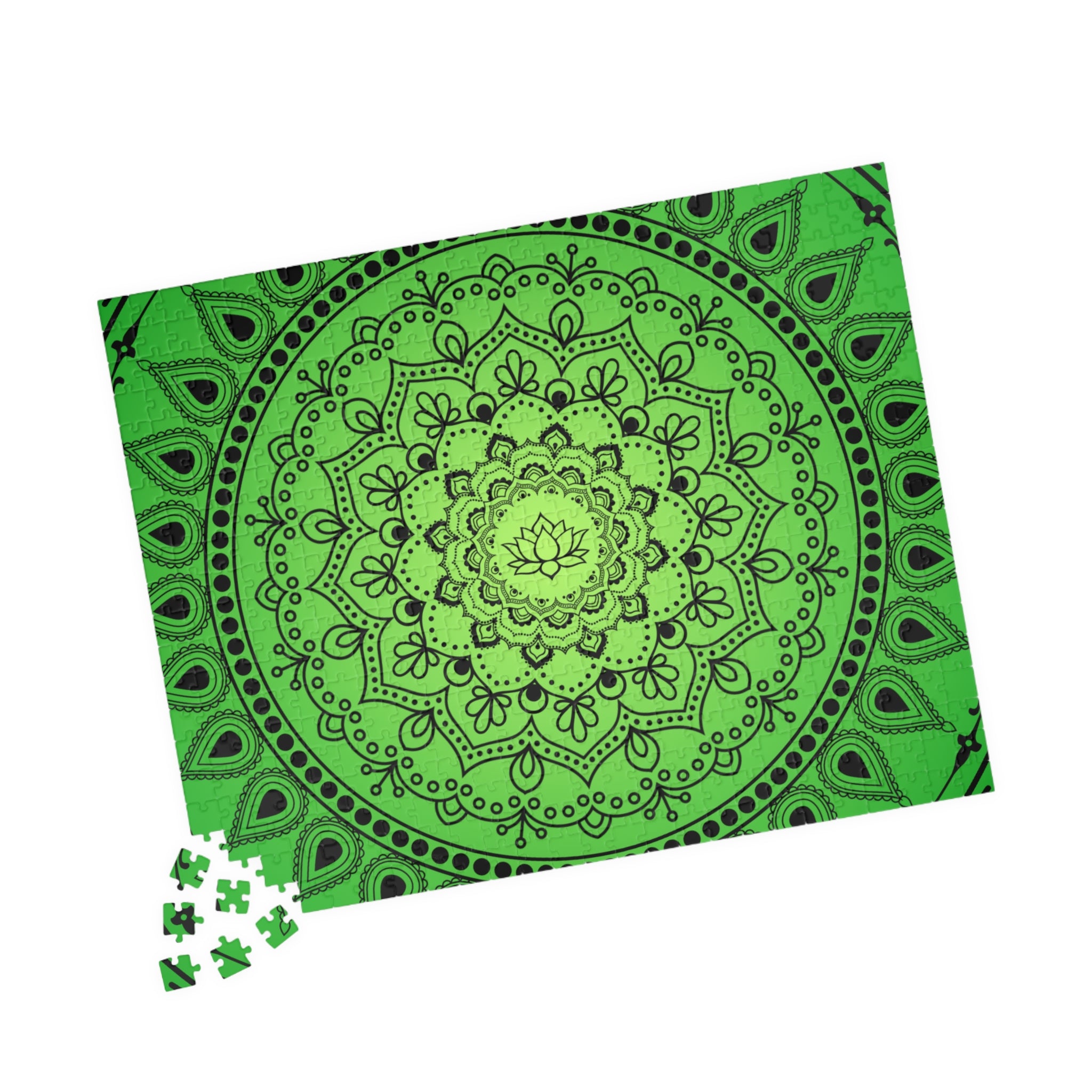 Green Mandala Jigsaw Puzzle