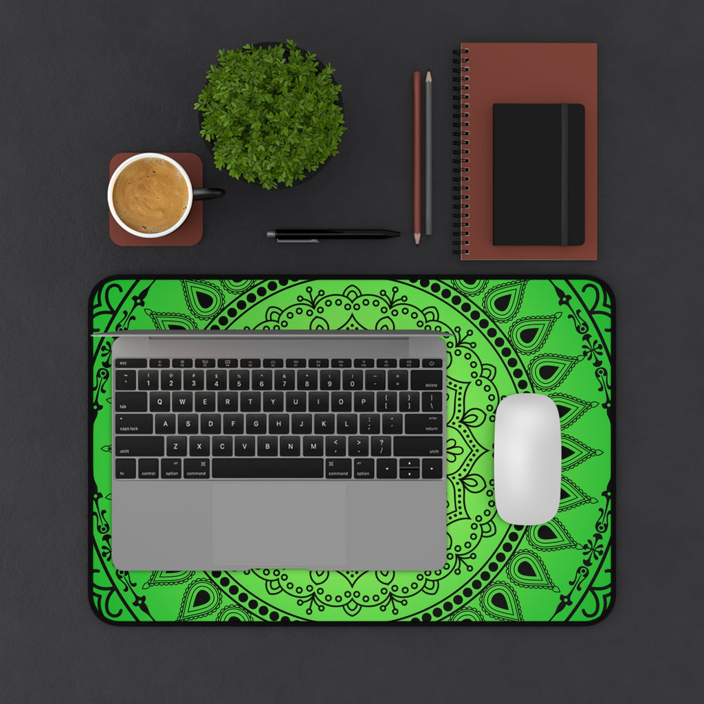 Green Mandala Desk Mat