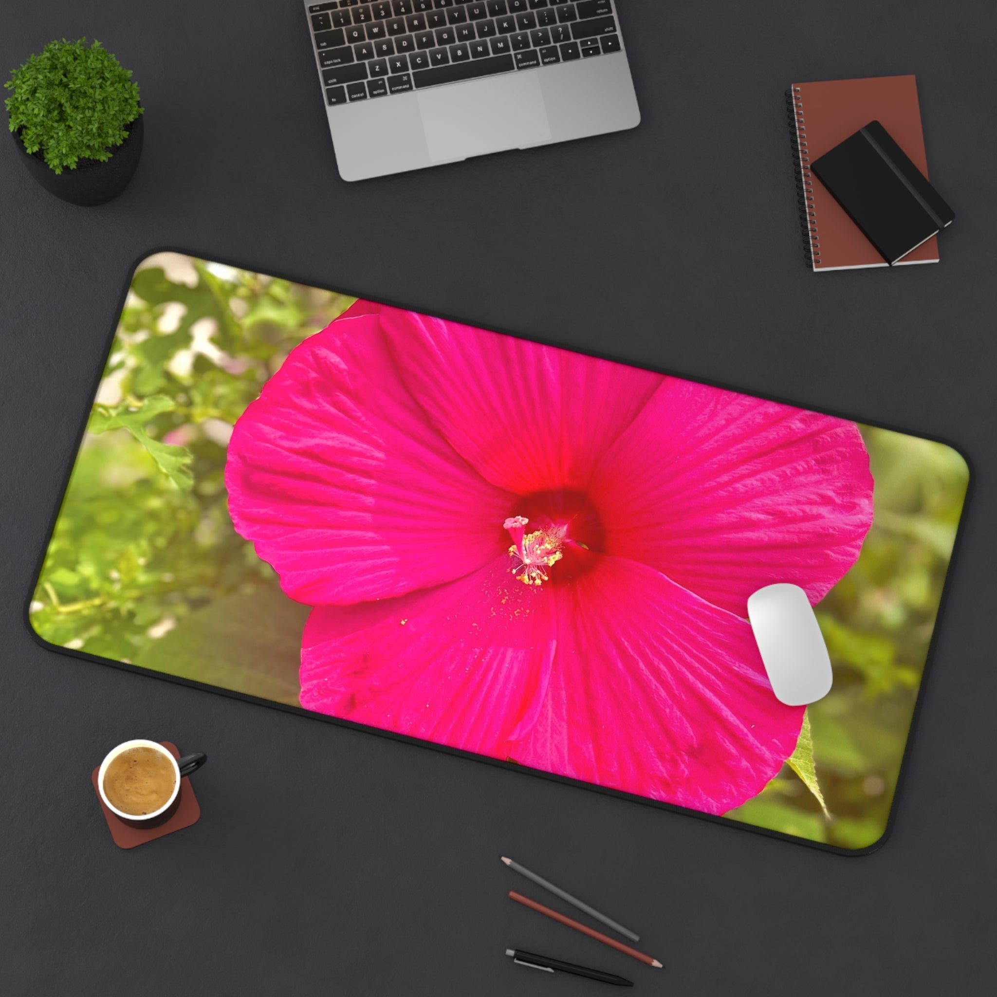 Hot Pink Hibiscus Desk Mat