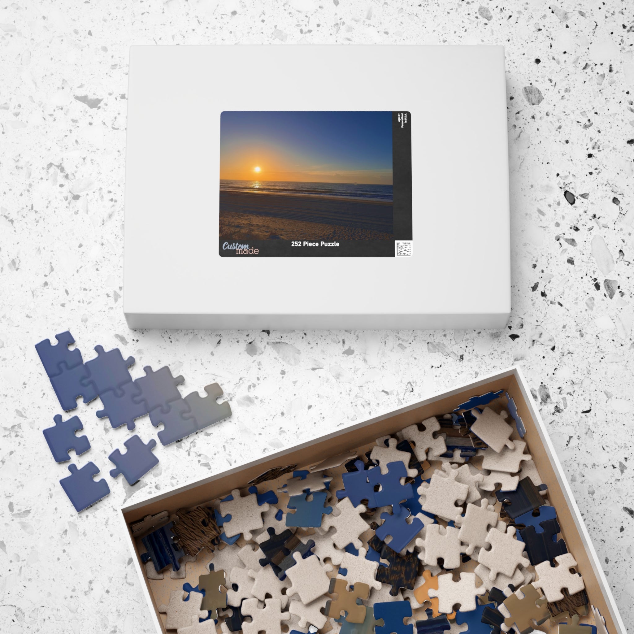 Orange Sunset Beach Jigsaw Puzzle
