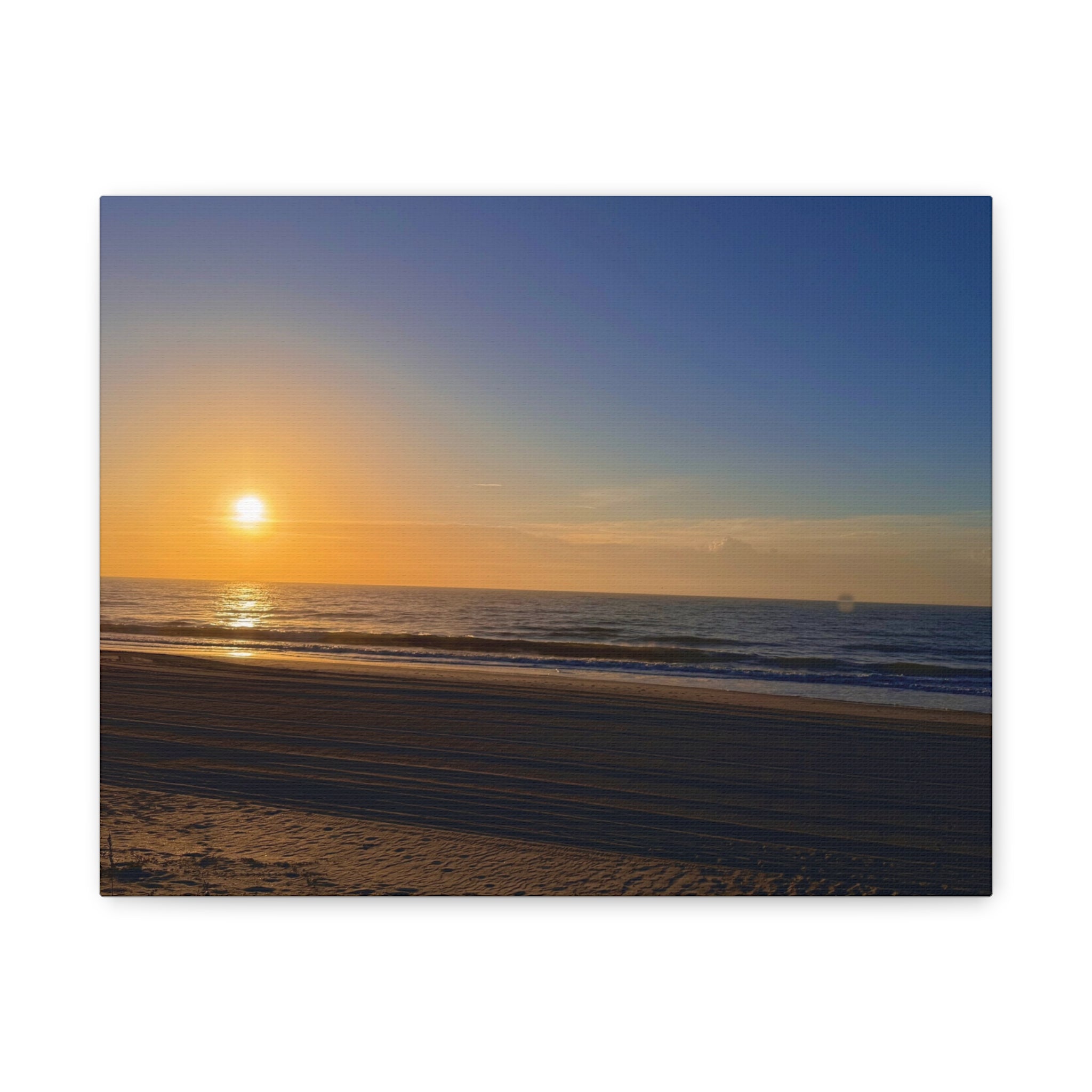 Orange Sunset Beach Canvas Print