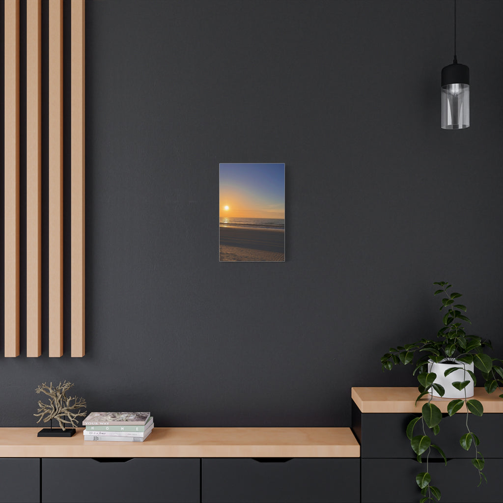 Orange Sunset Beach Canvas Print