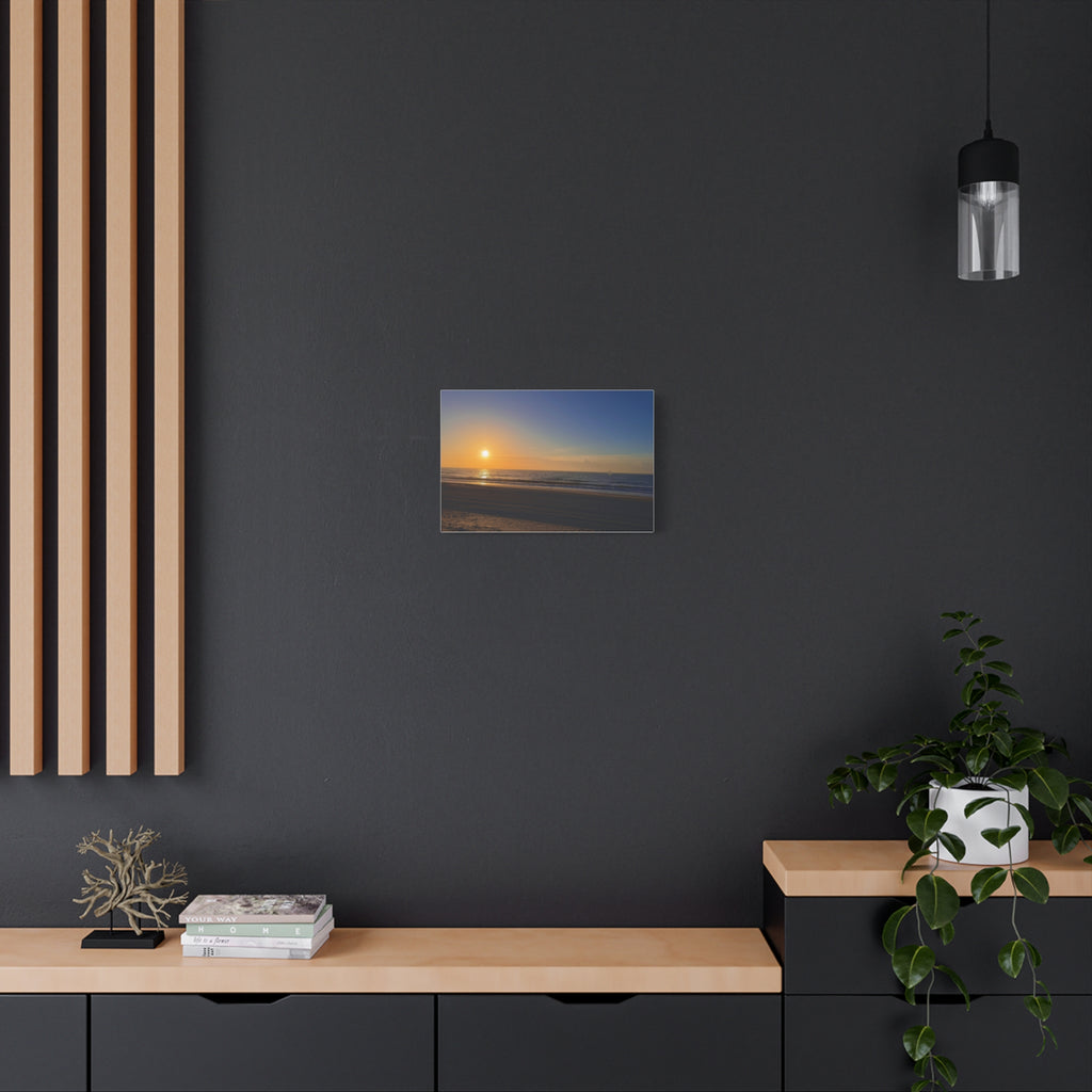 Orange Sunset Beach Canvas Print