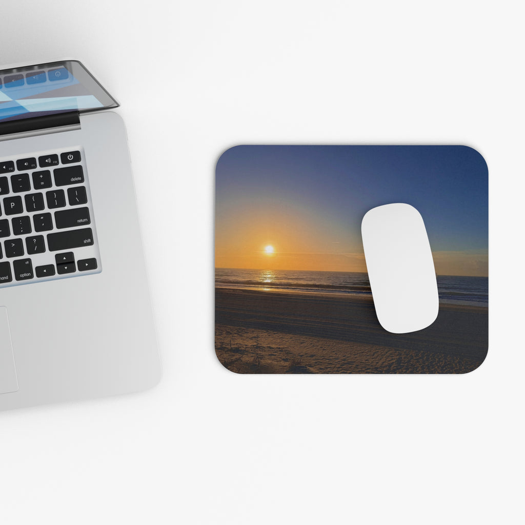 Orange Sunset Beach Mouse Pad