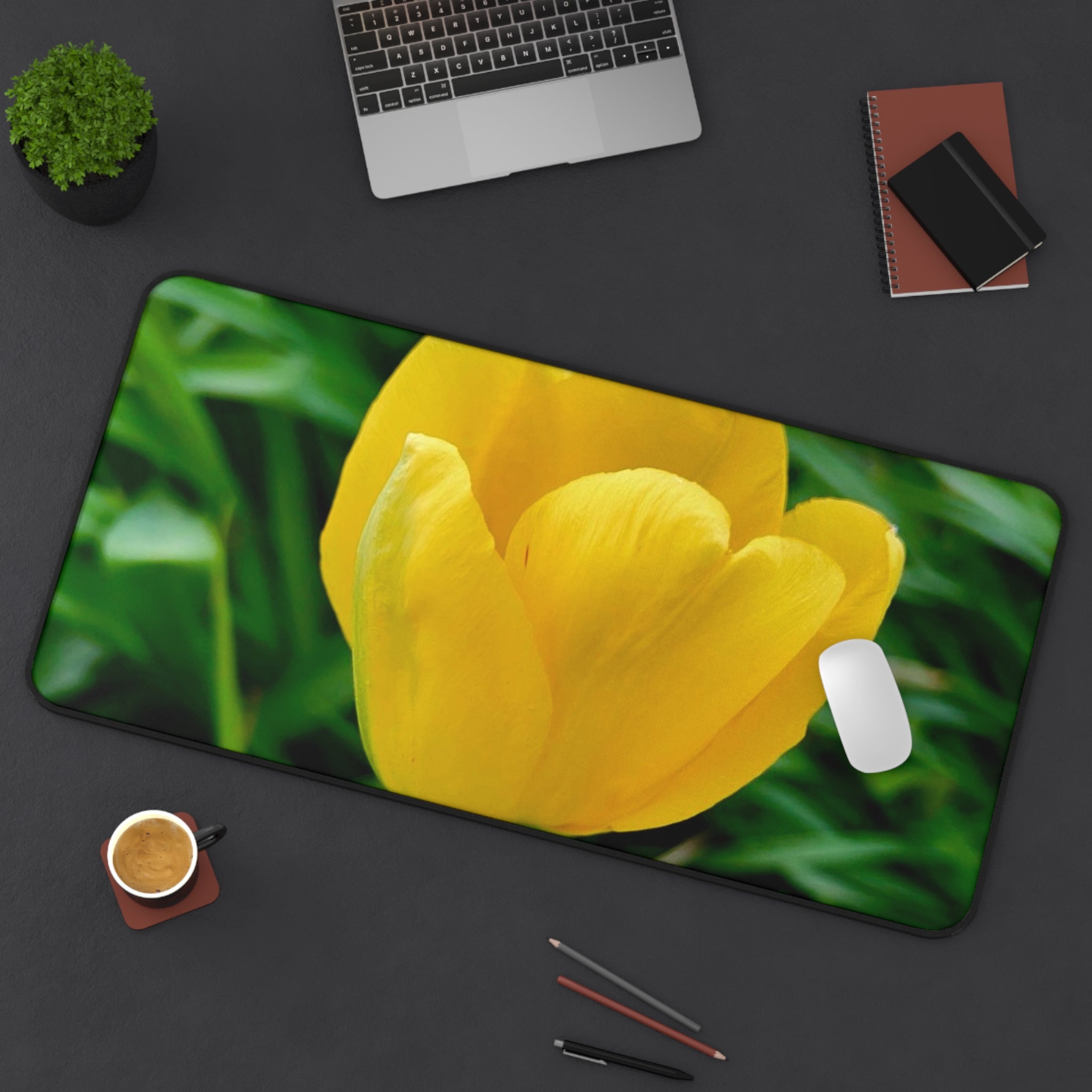 Yellow Tulip Desk Mat