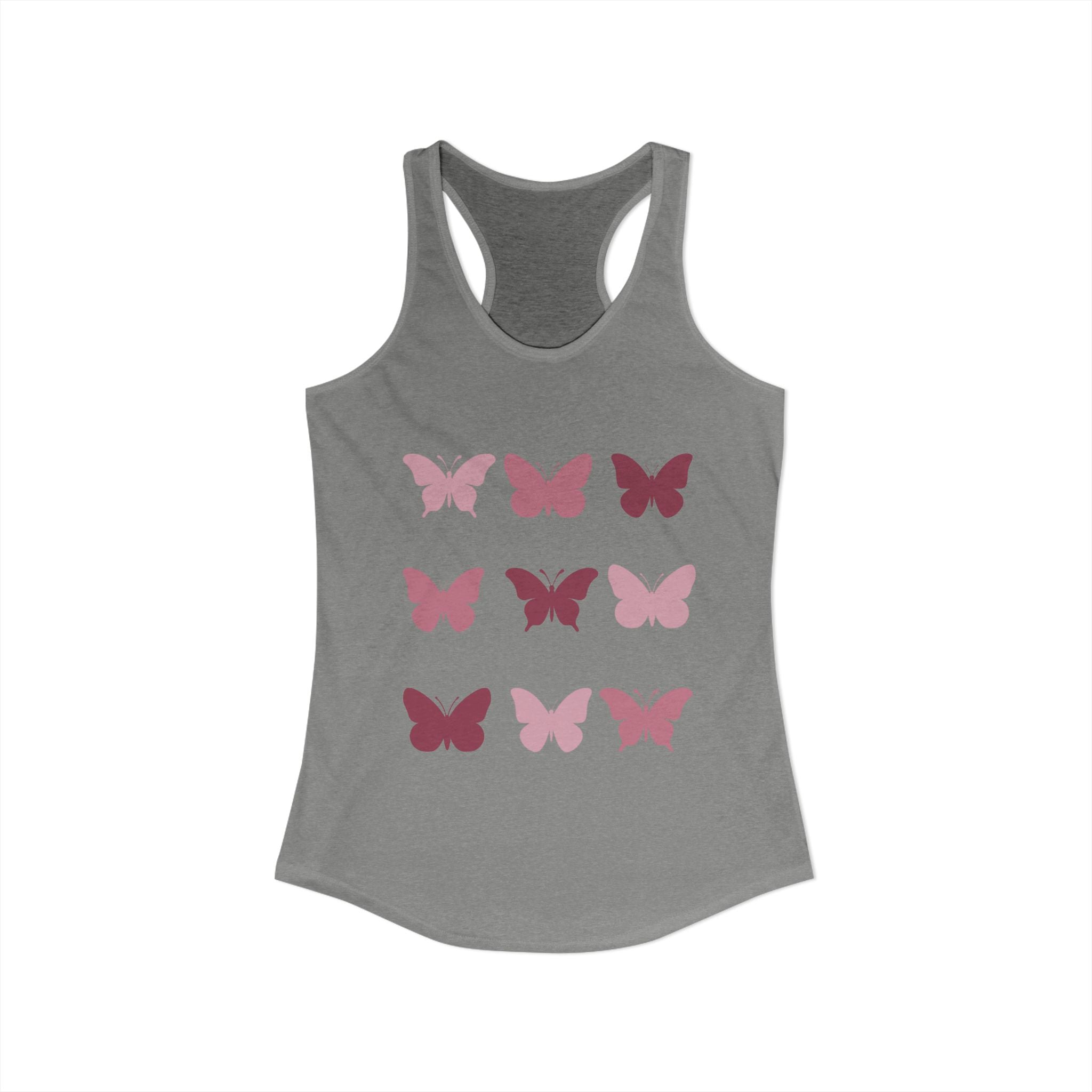 Solid Butterfly Grid Racerback Tank