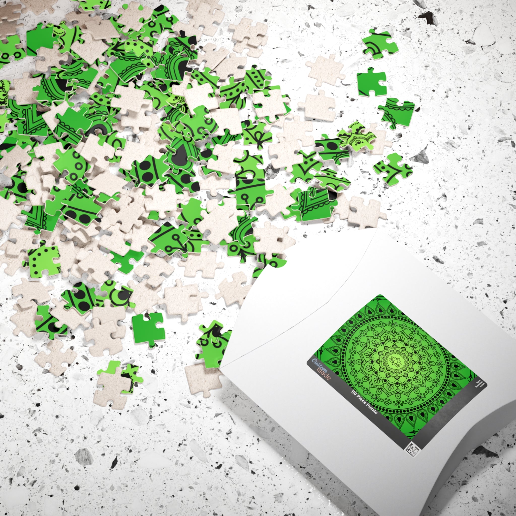 Green Mandala Jigsaw Puzzle