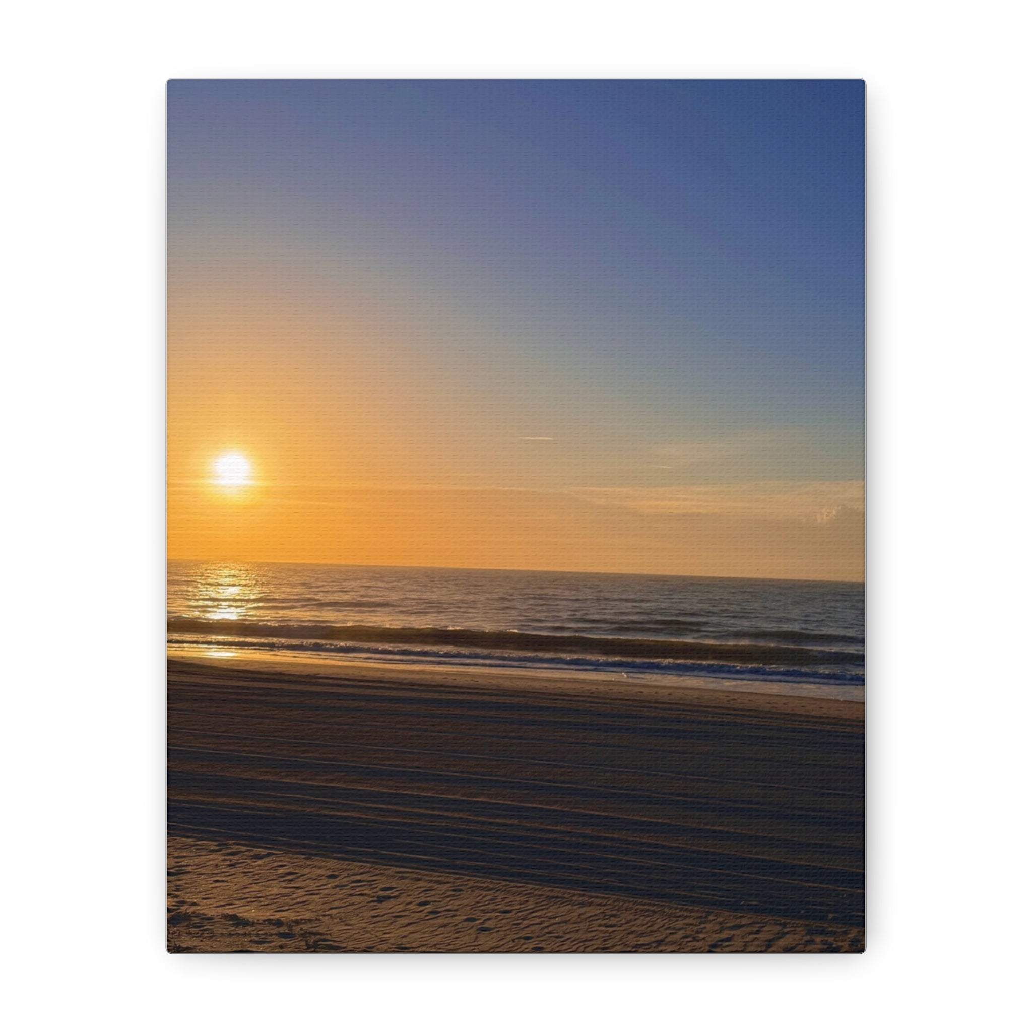 Orange Sunset Beach Canvas Print