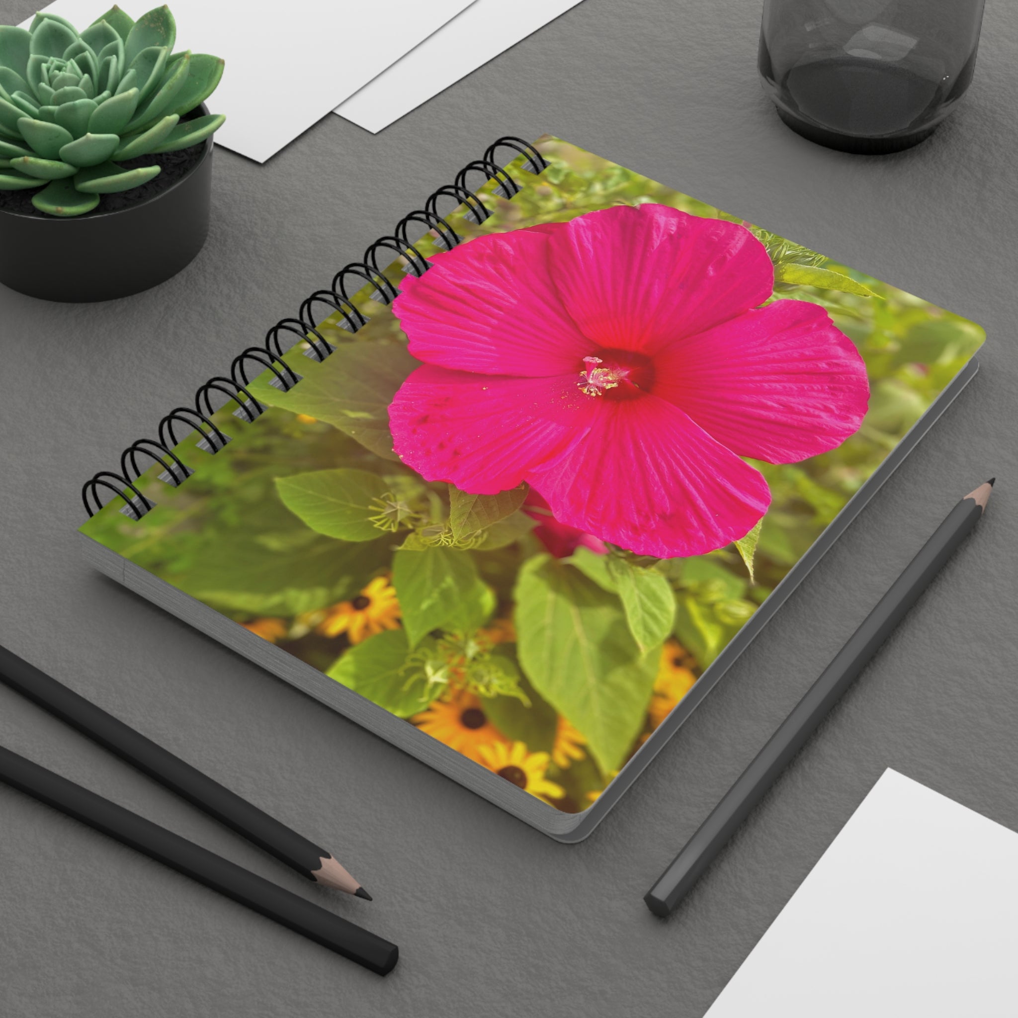 Hot Pink Hibiscus Spiral Notebook