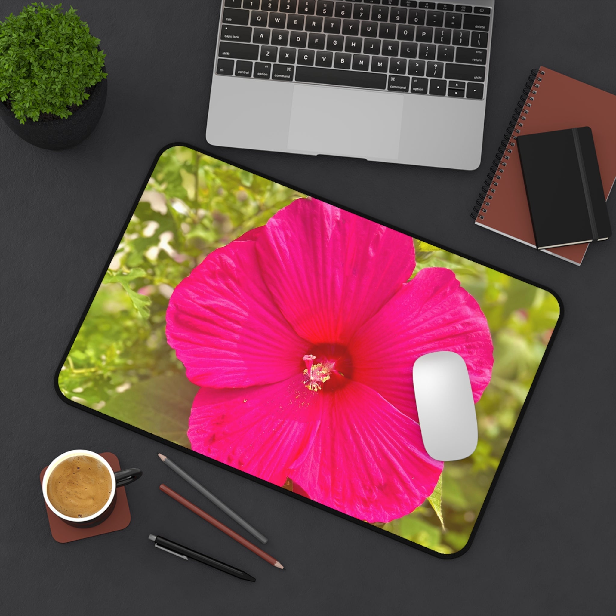 Hot Pink Hibiscus Desk Mat