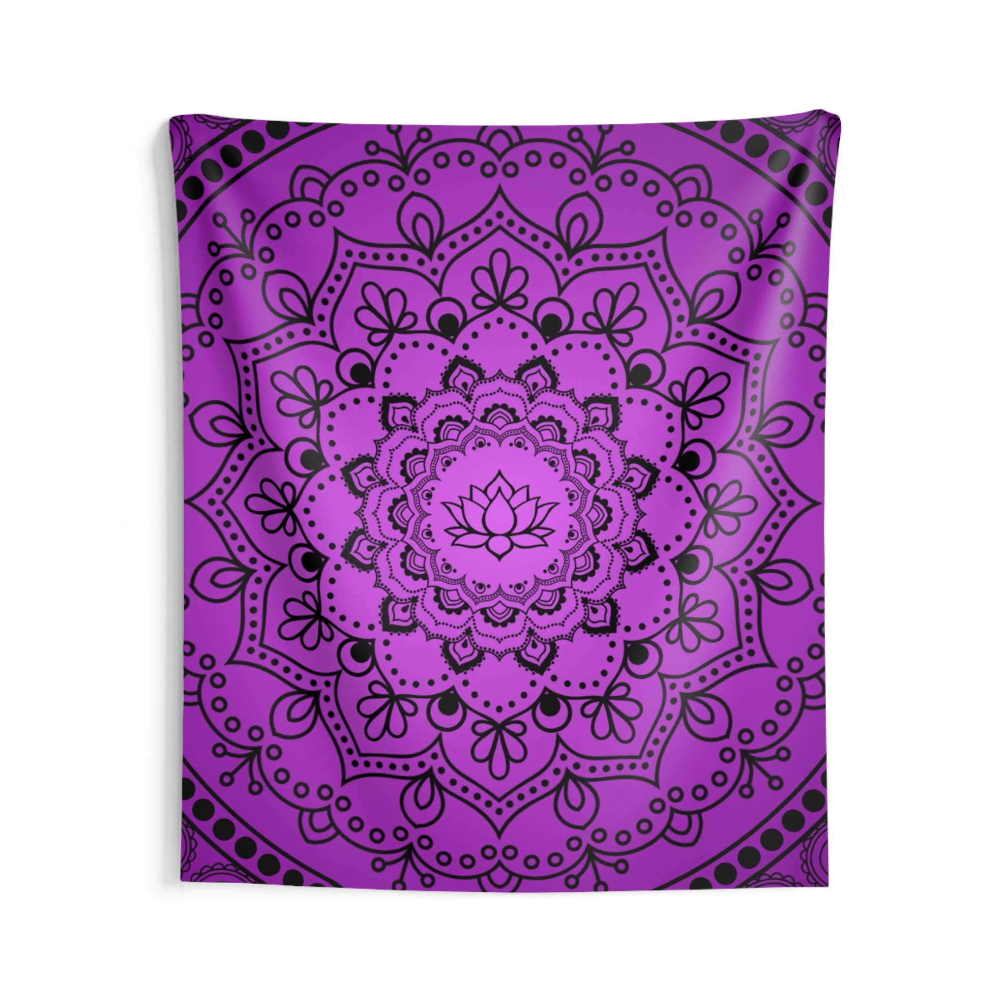 Purple Lotus Mandala Wall Tapestry