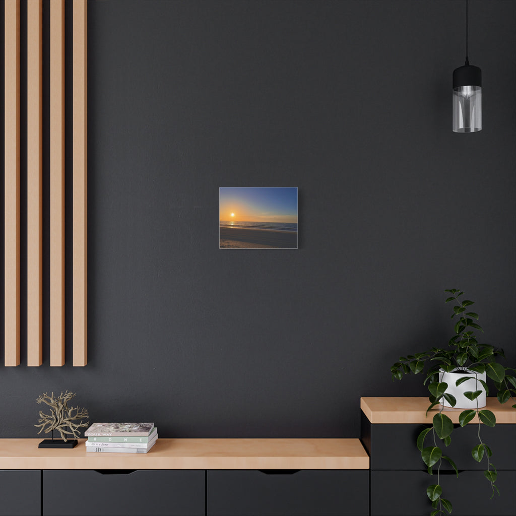 Orange Sunset Beach Canvas Print