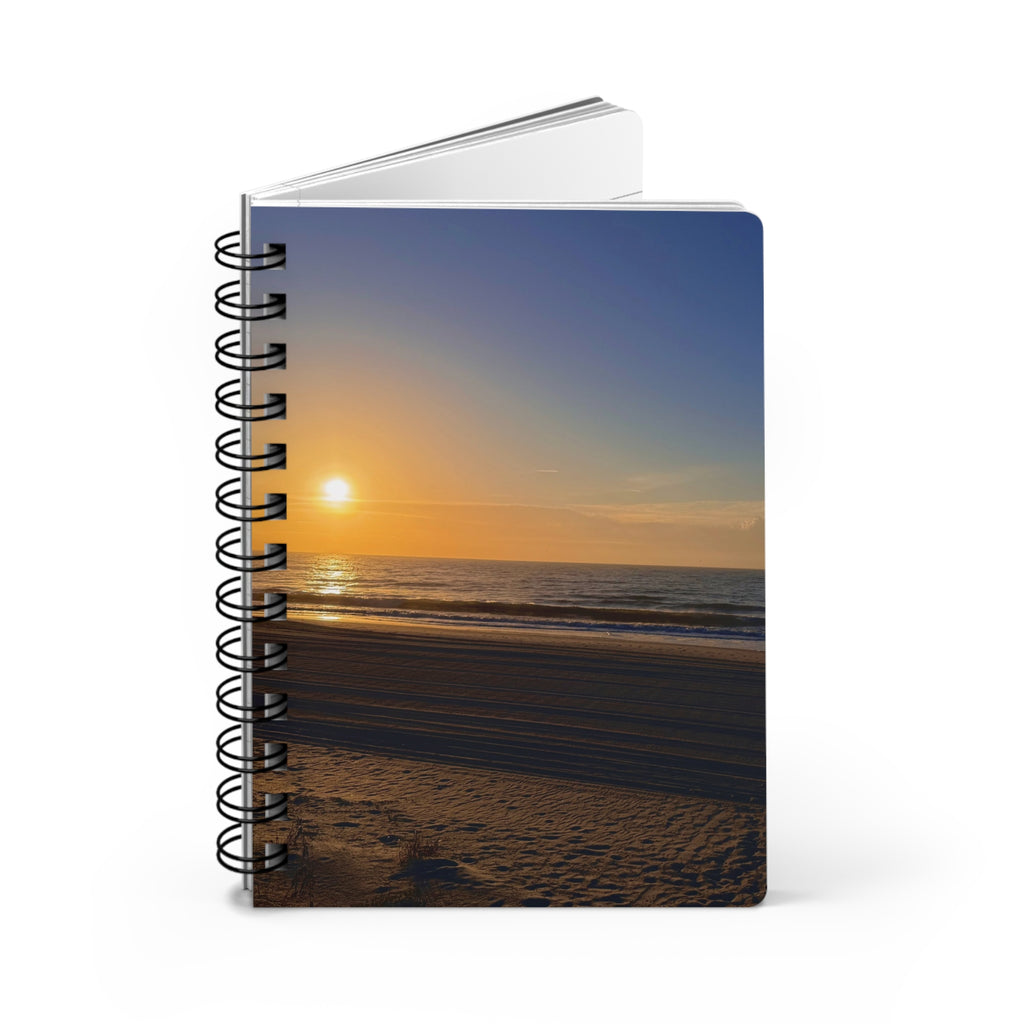 Orange Sunset Beach Spiral Notebook