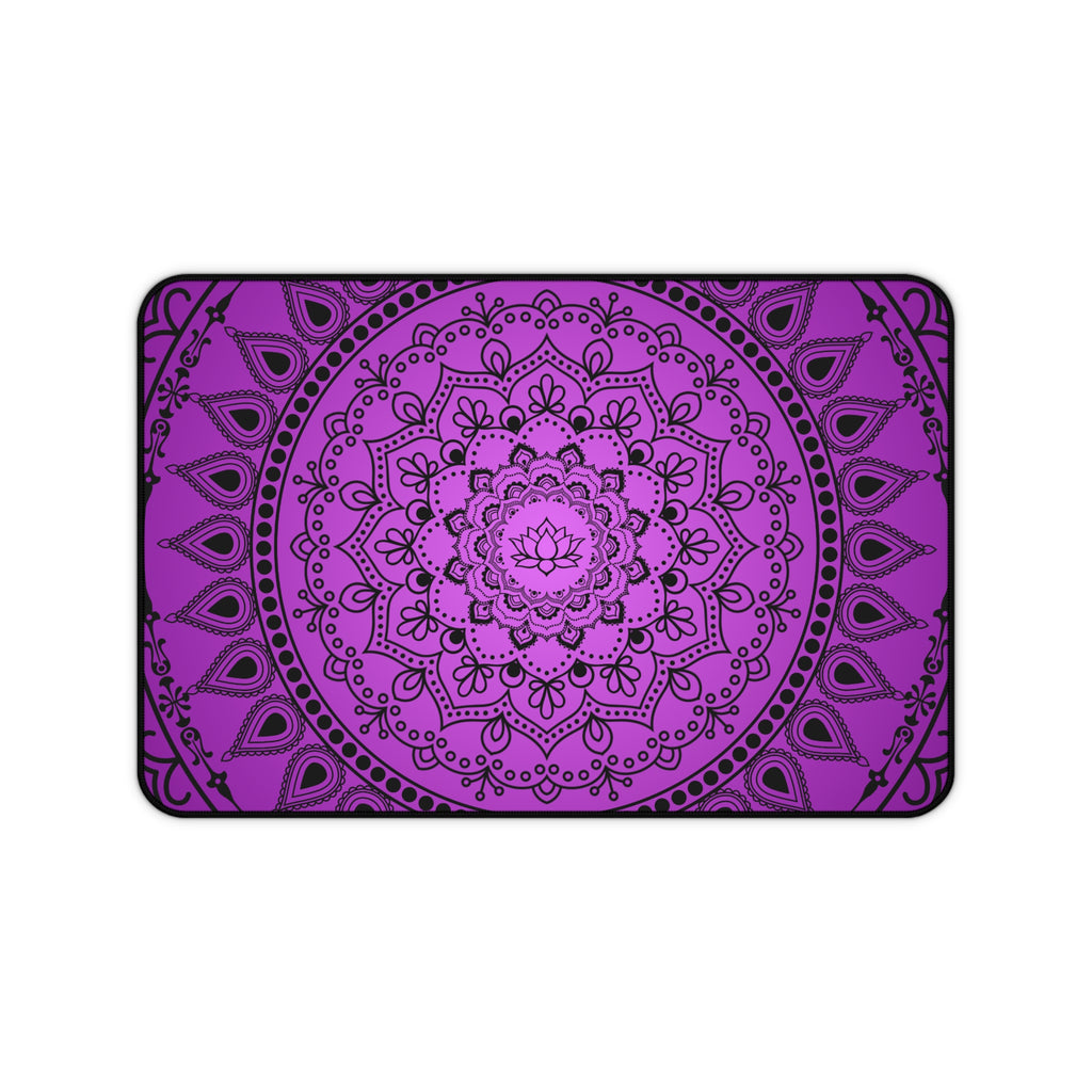 Purple Mandala Desk Mat — Boho Yoga Meditation Mouse Pad