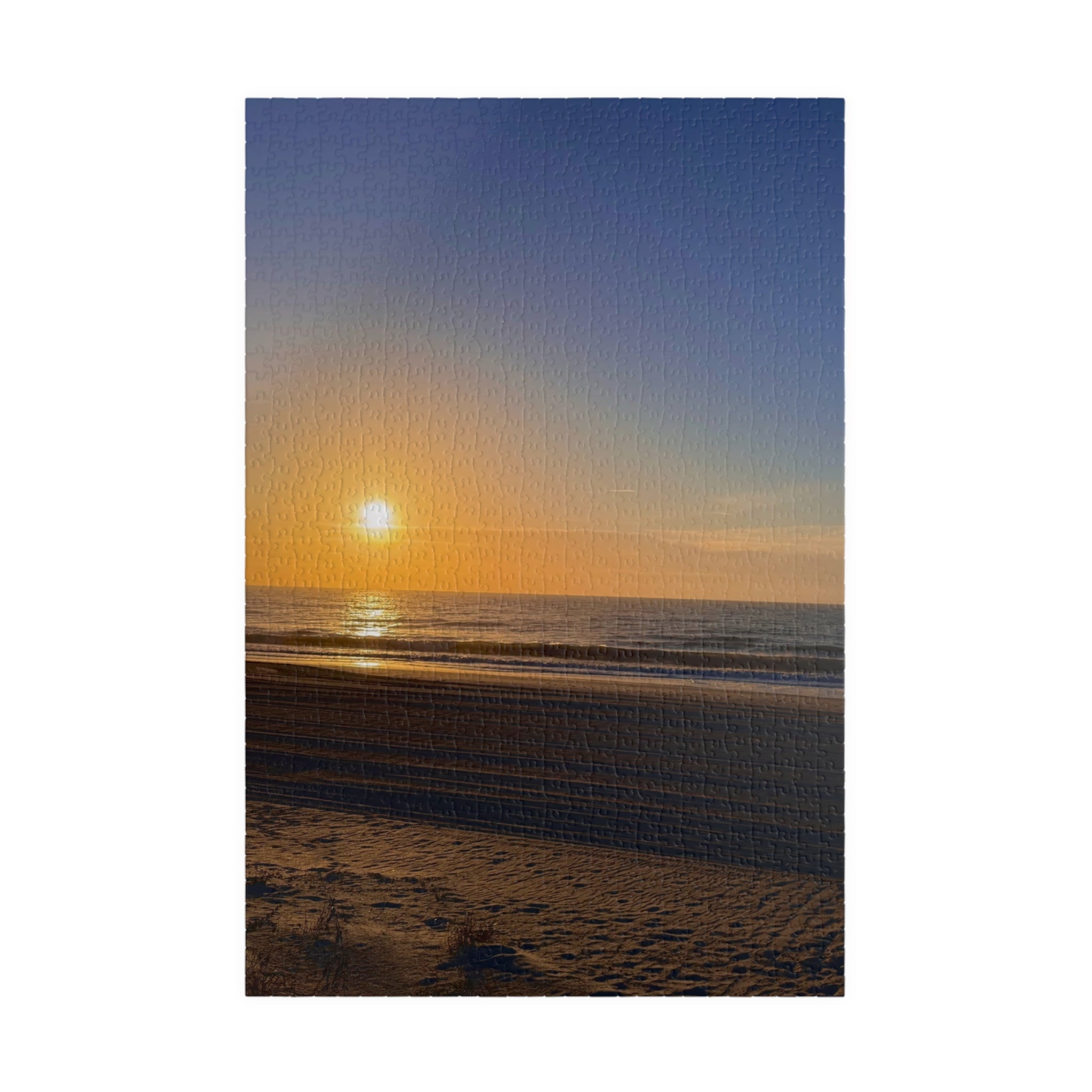 Orange Sunset Beach Jigsaw Puzzle