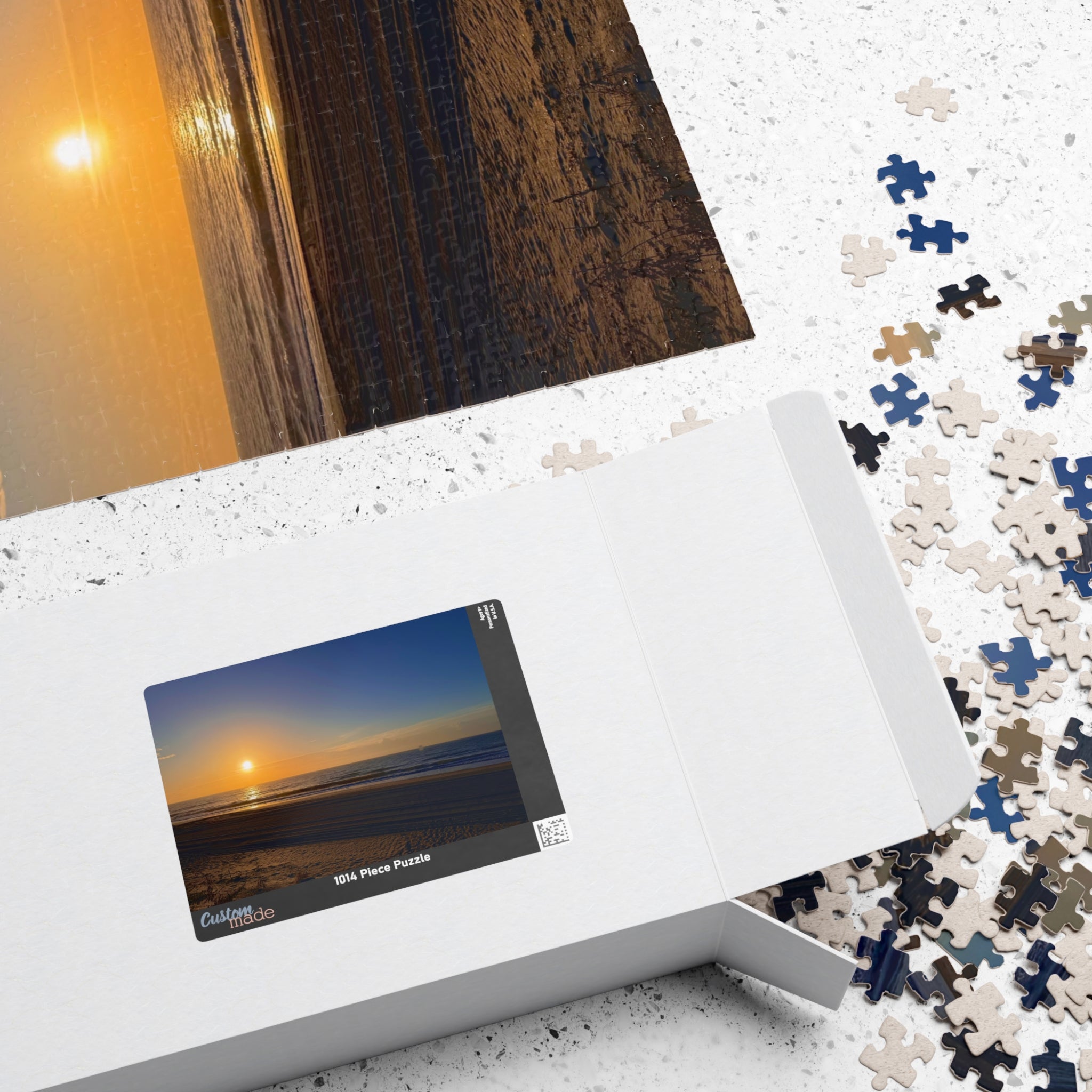 Orange Sunset Beach Jigsaw Puzzle