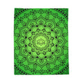 Green Lotus Mandala Throw Blanket