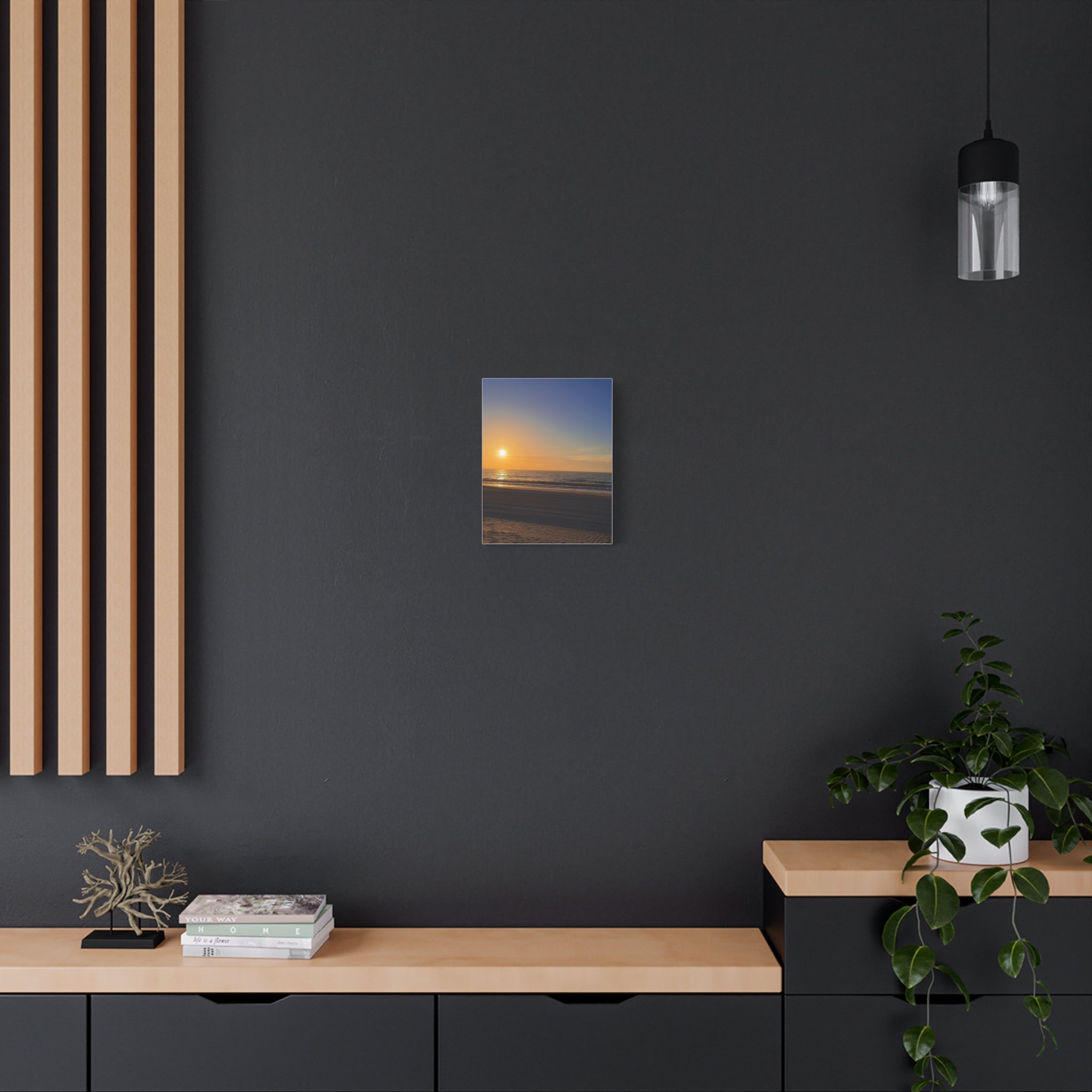 Orange Sunset Beach Canvas Print