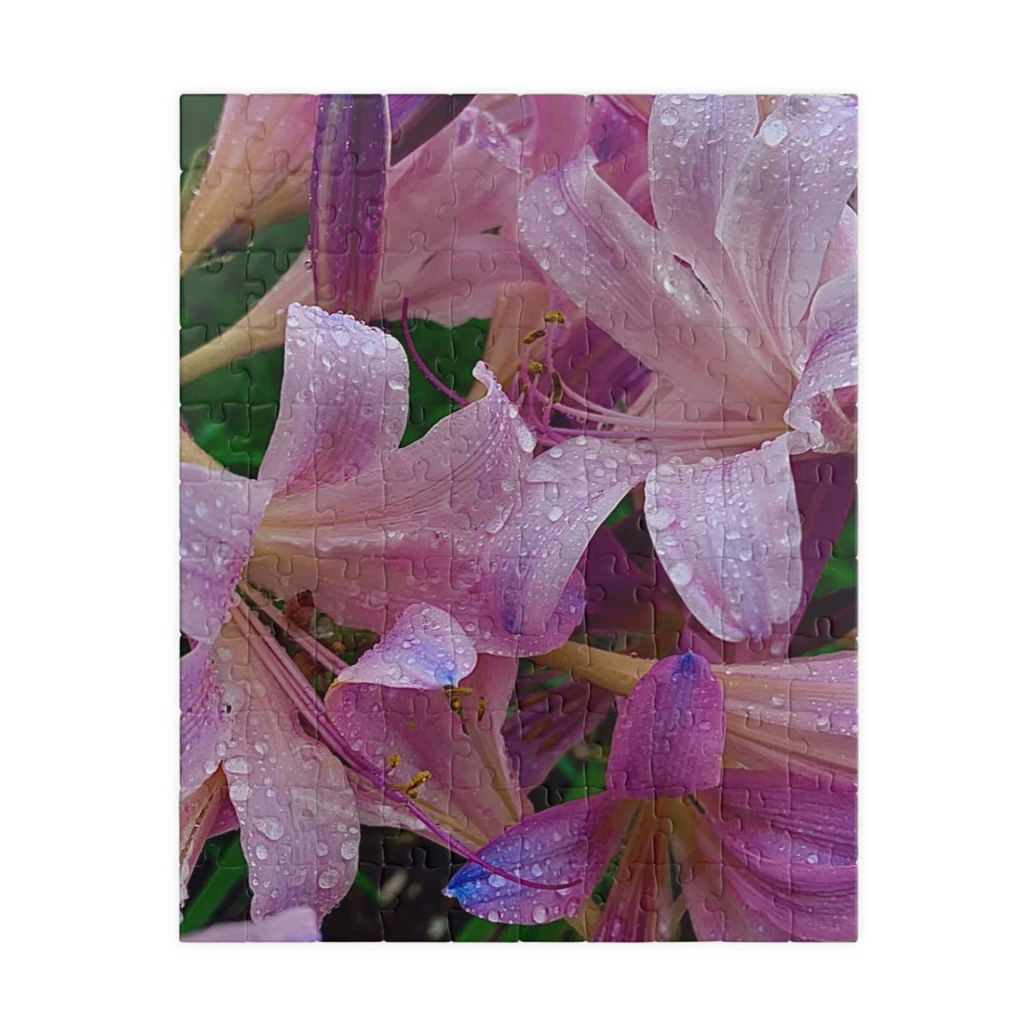 Rainy Pink Lilies Jigsaw Puzzle