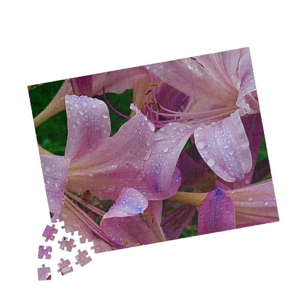 Rainy Pink Lilies Jigsaw Puzzle