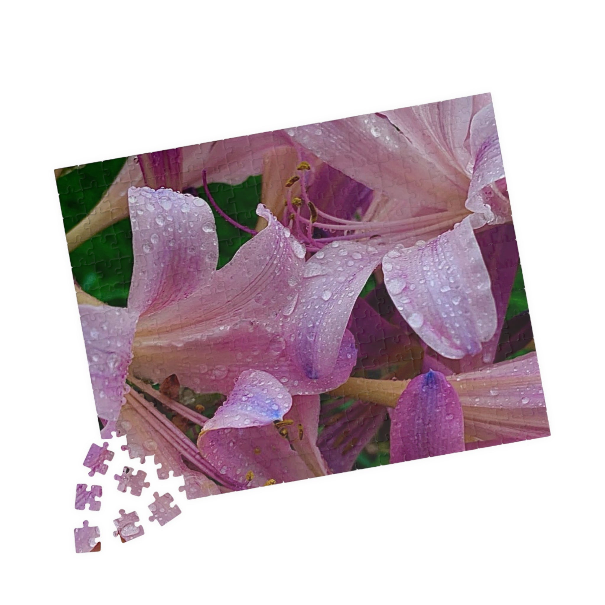 Rainy Pink Lilies Jigsaw Puzzle
