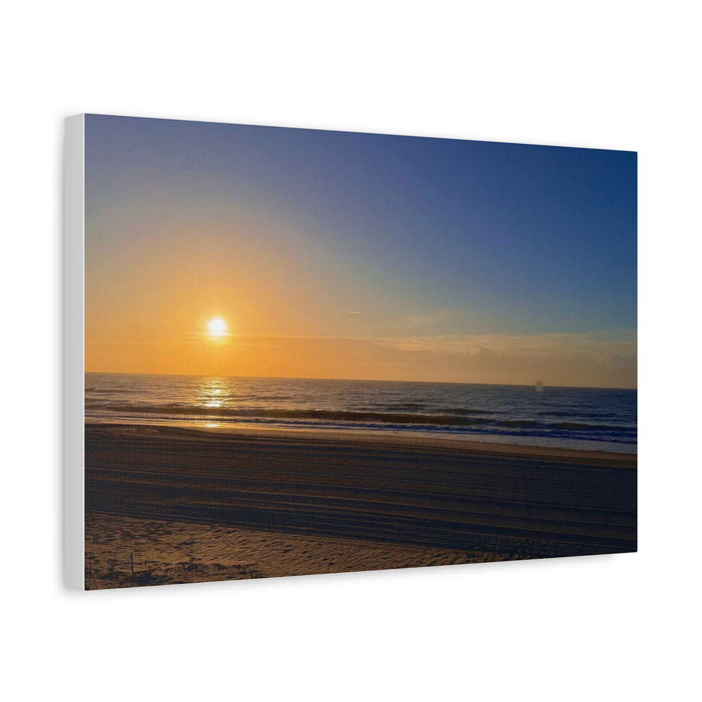 Orange Sunset Beach Canvas Print