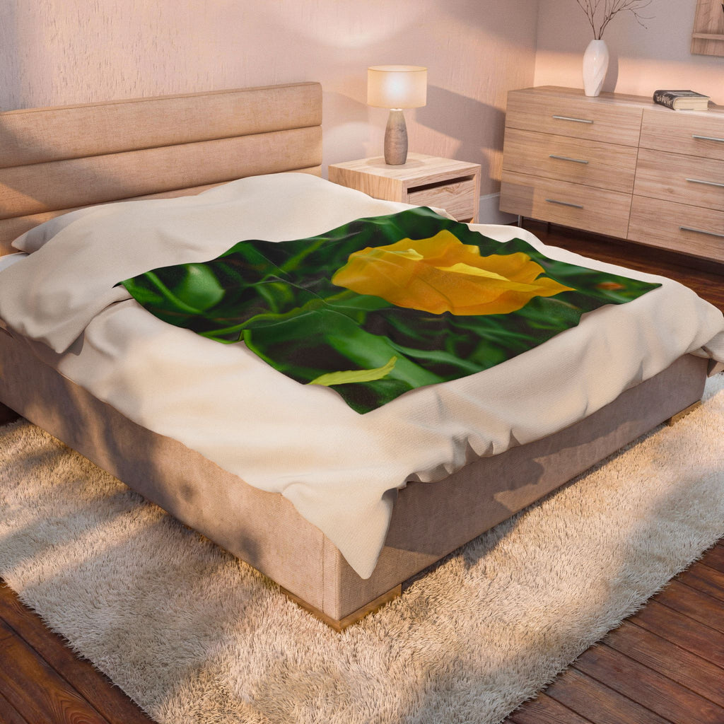 Yellow Tulip Plush Blanket