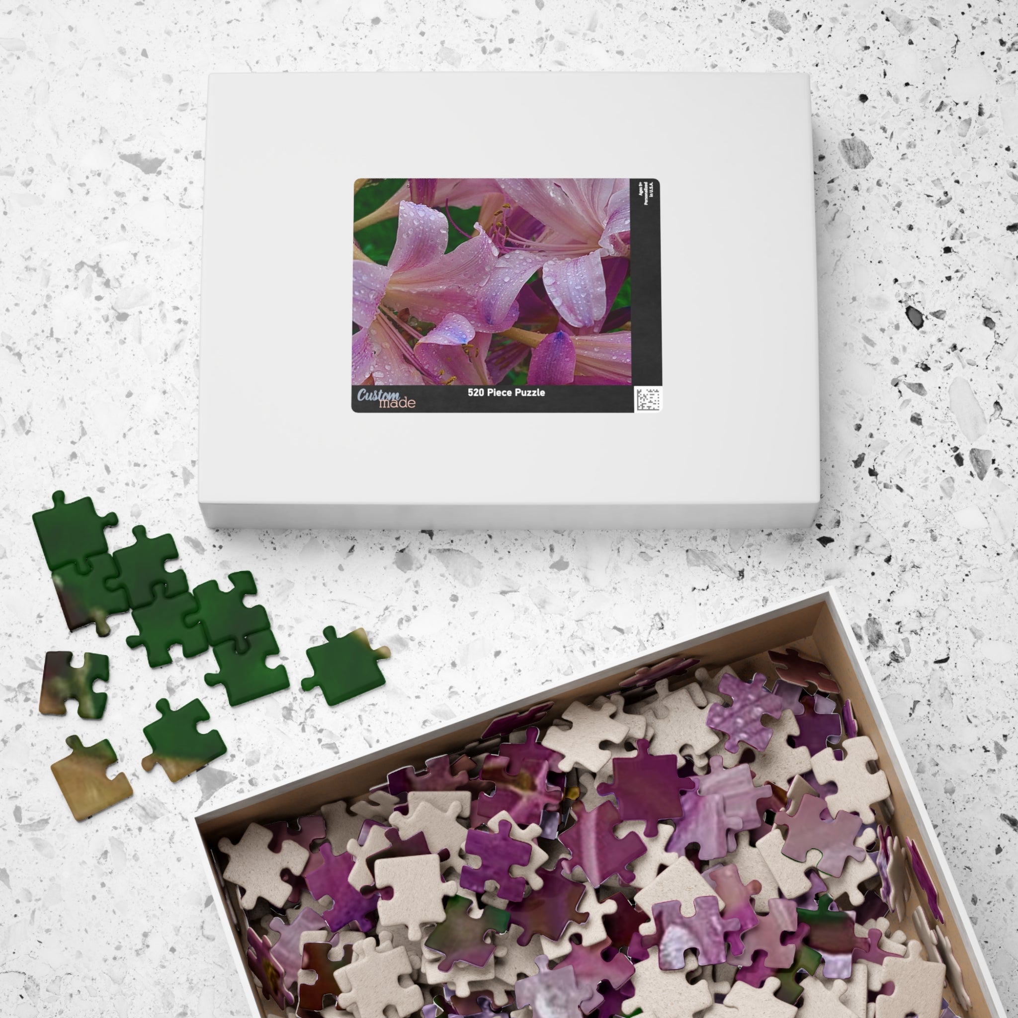 Rainy Pink Lilies Jigsaw Puzzle