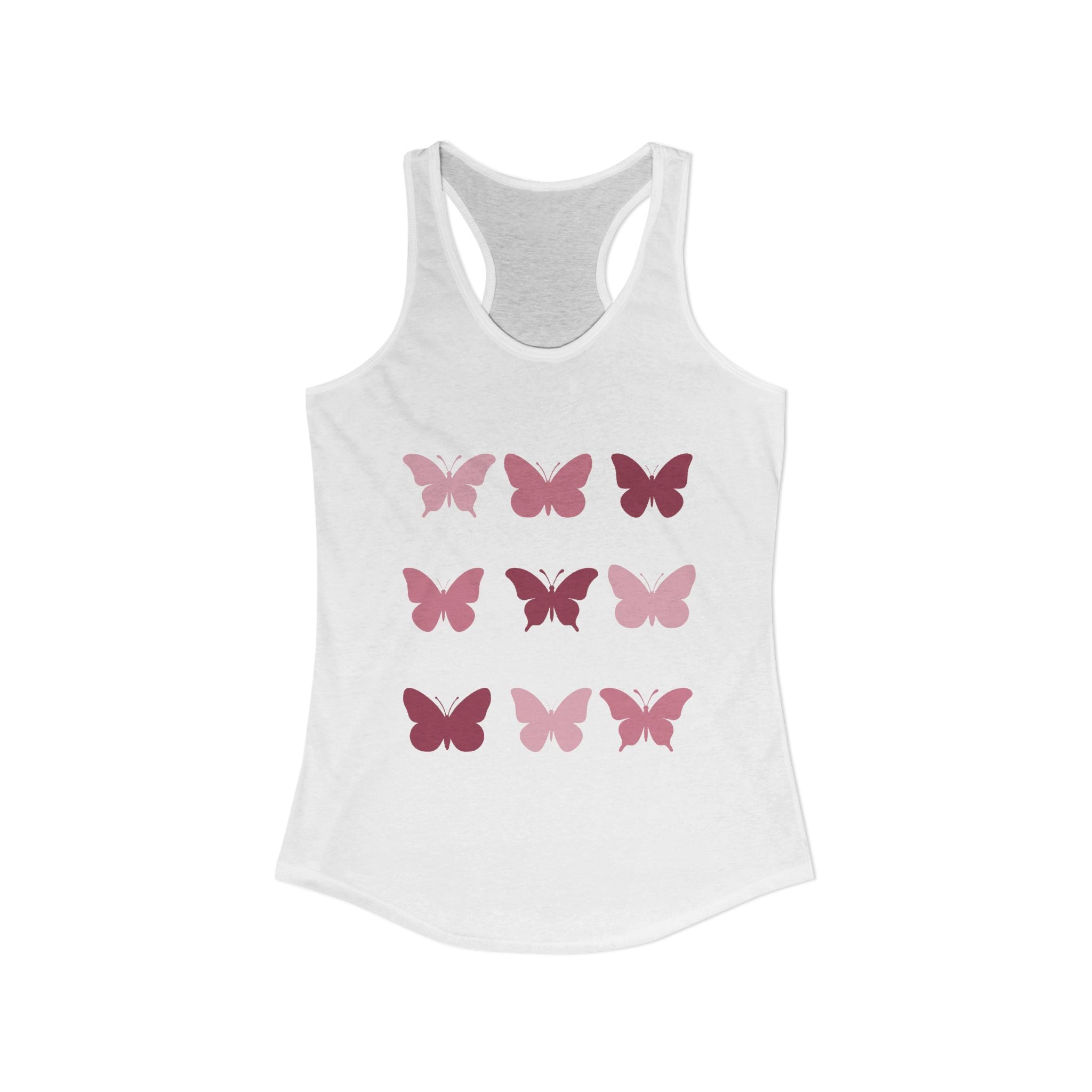 Solid Butterfly Grid Racerback Tank