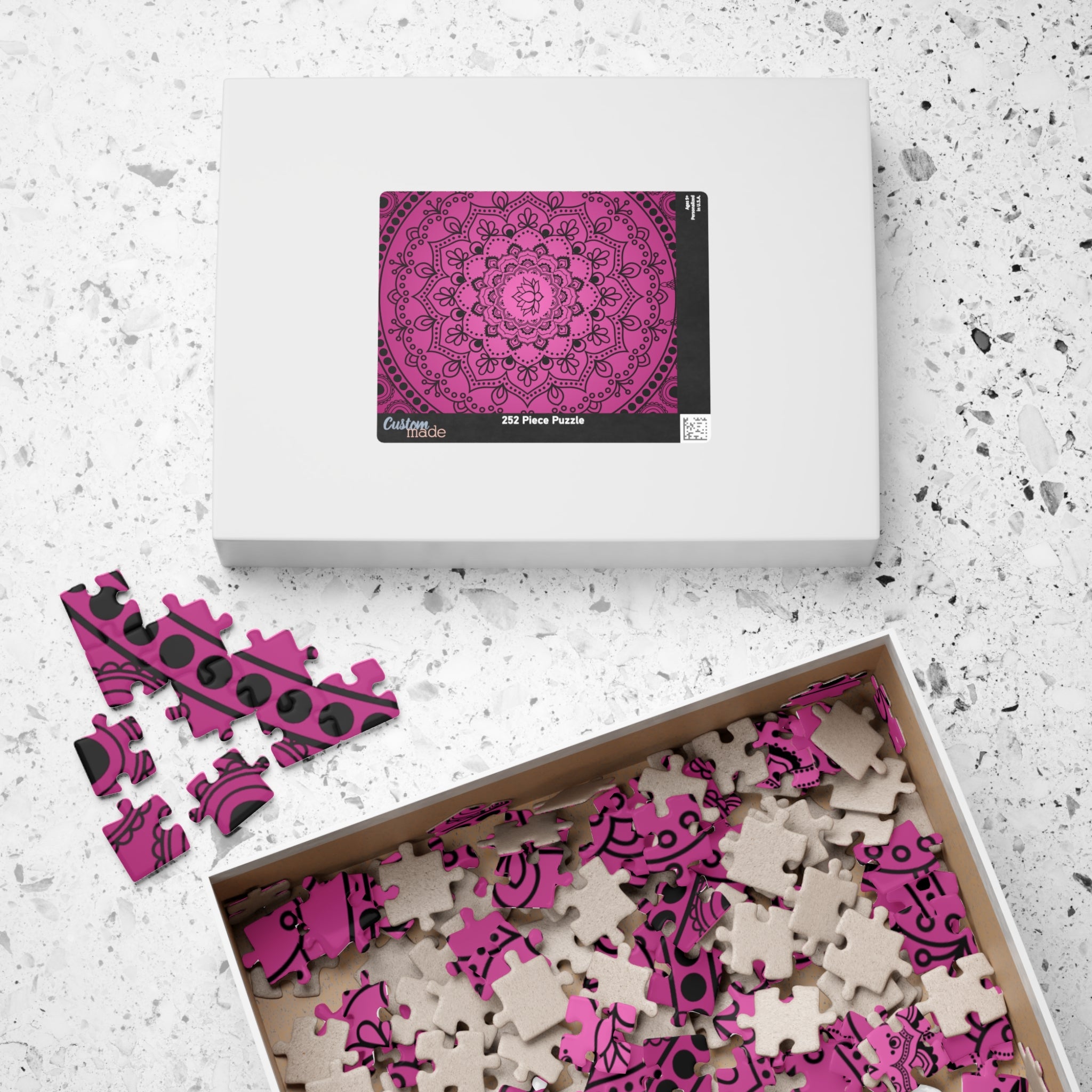 Pink Mandala Lotus Jigsaw Puzzle