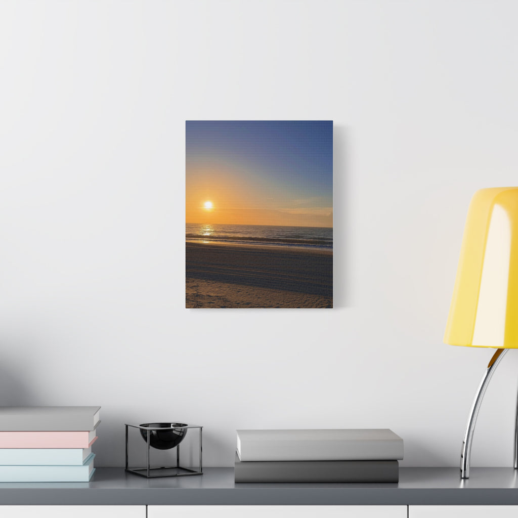 Orange Sunset Beach Canvas Print