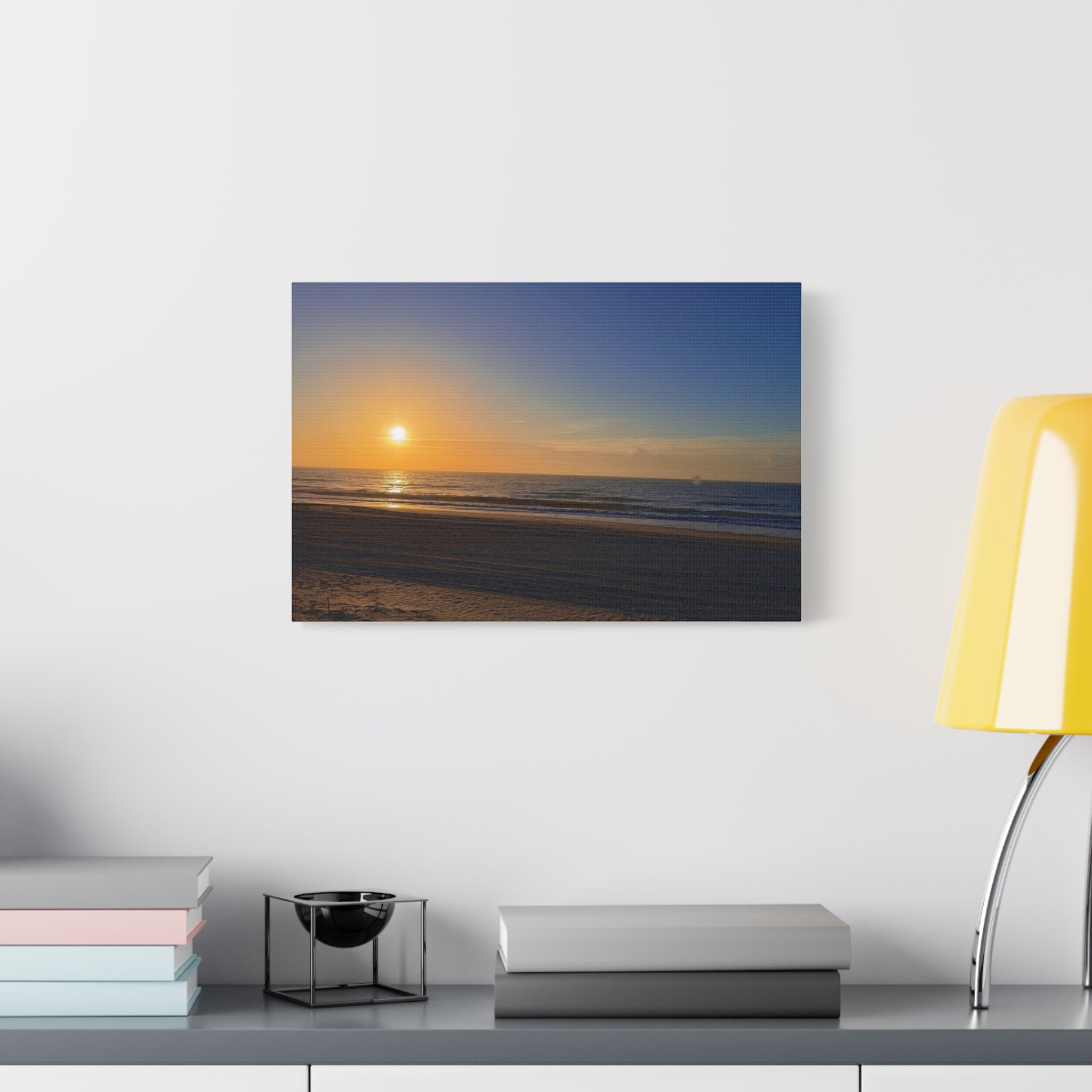 Orange Sunset Beach Canvas Print