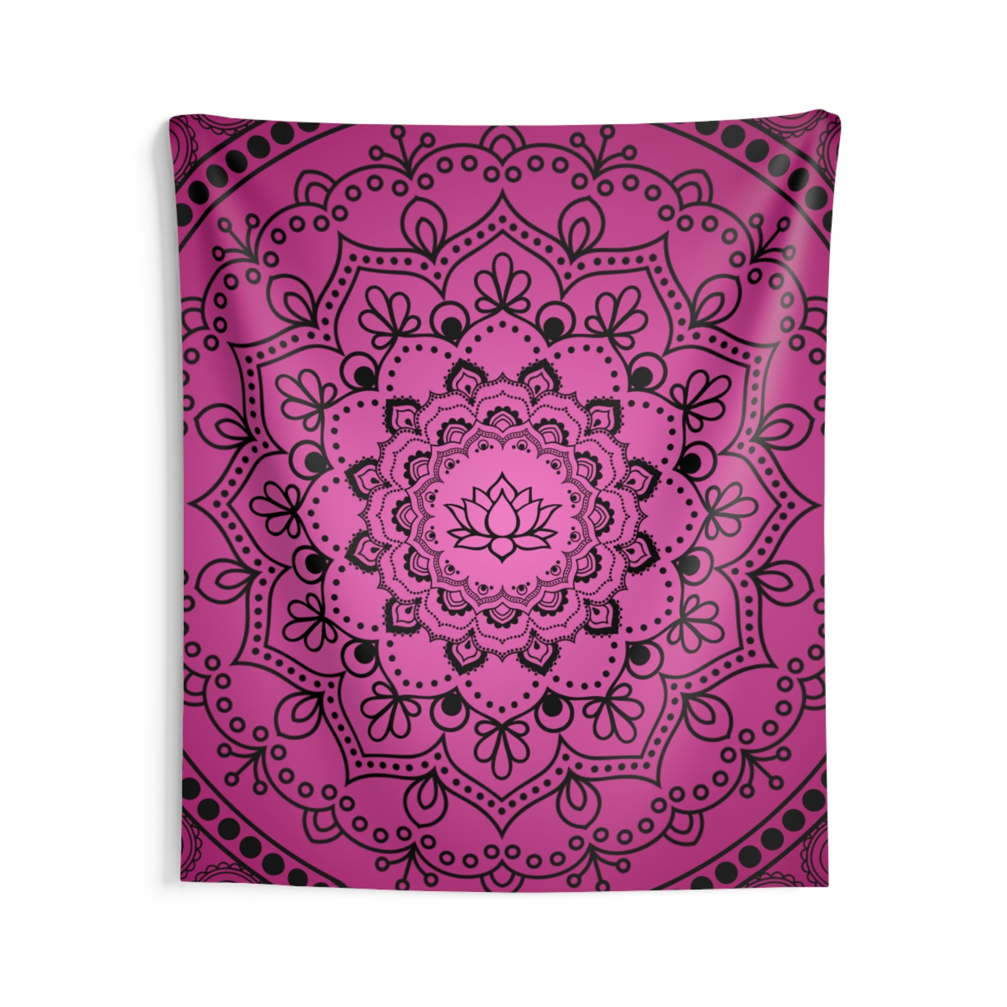 Pink Lotus Mandala Wall Tapestry