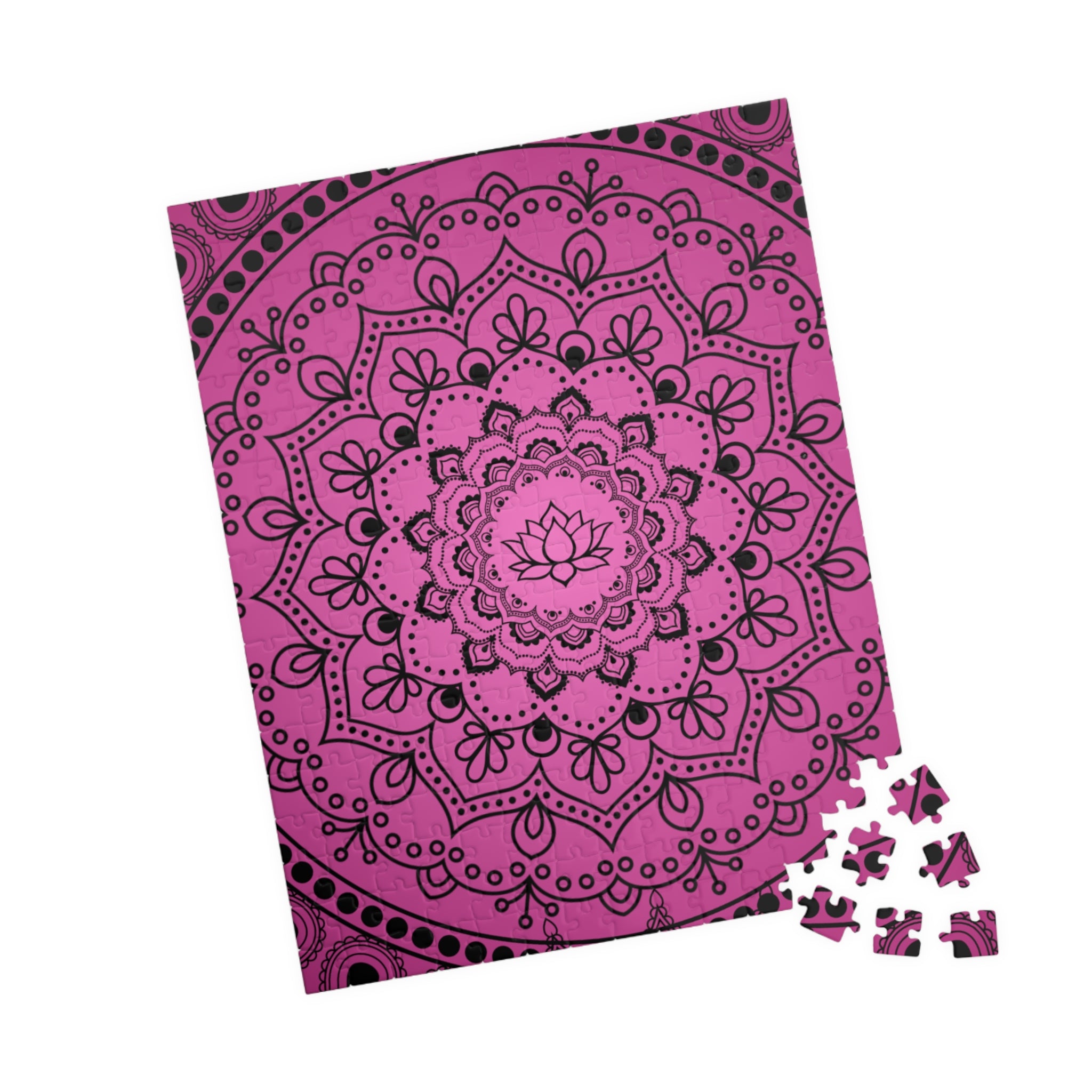Pink Mandala Lotus Jigsaw Puzzle