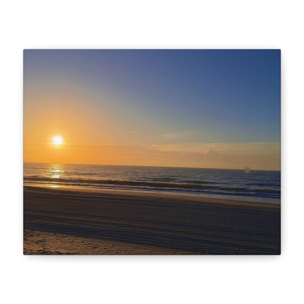 Orange Sunset Beach Canvas Print