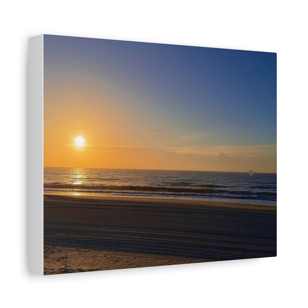 Orange Sunset Beach Canvas Print