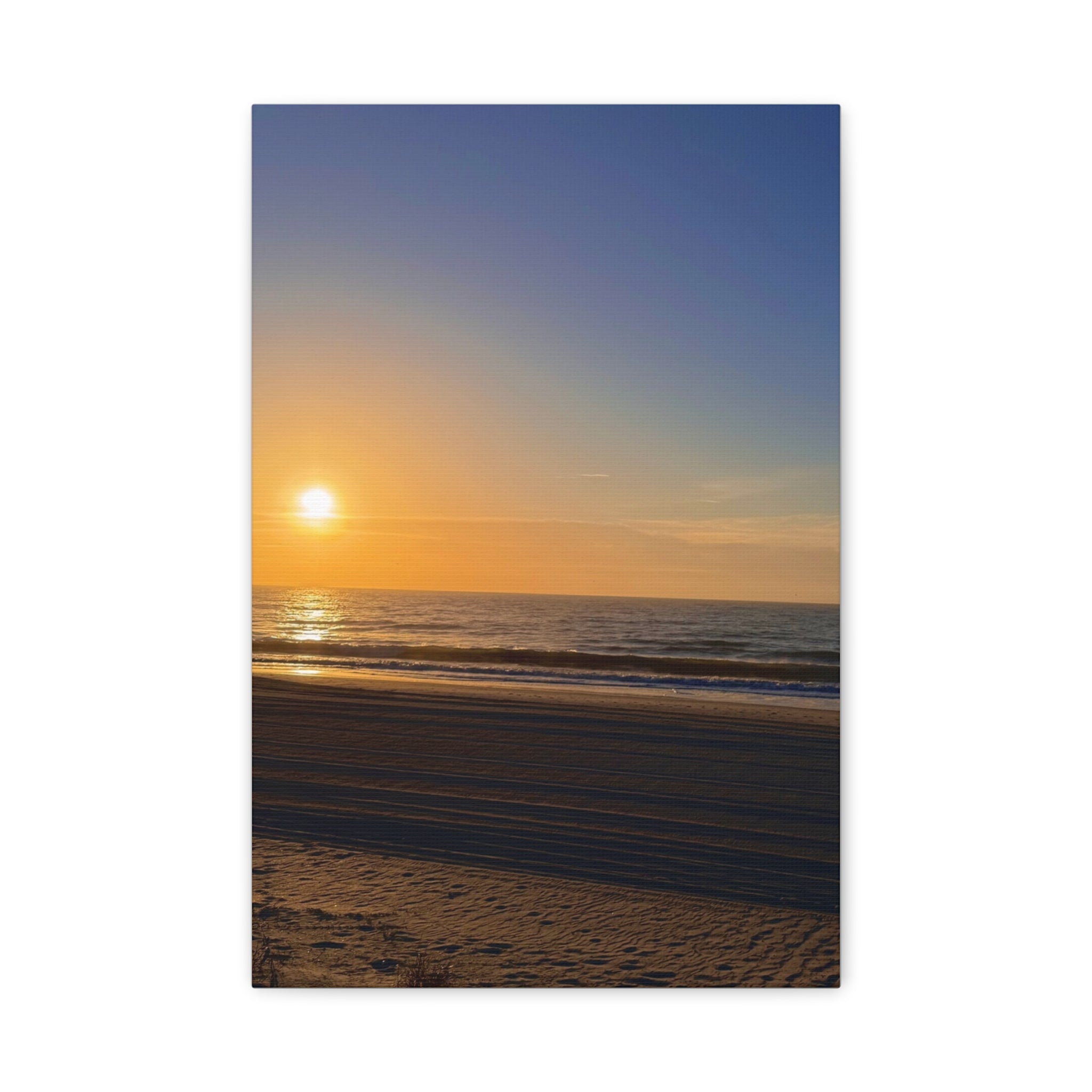 Orange Sunset Beach Canvas Print
